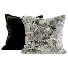 Used Chinchilla Style Rex Rabbit Fur Pillow