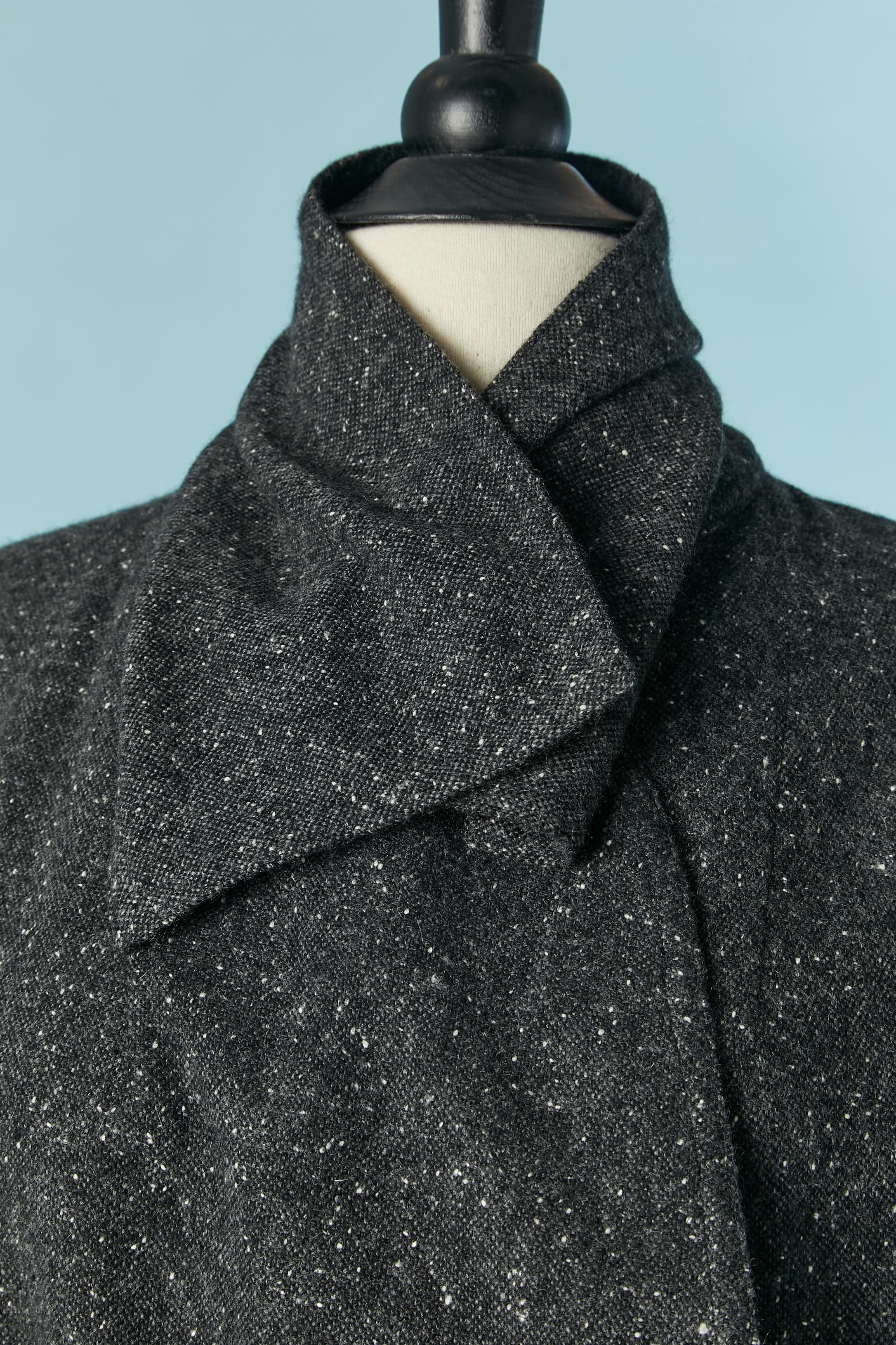 Women's Chiné grey cashmere wrap jacket and skirt ensemble CHANEL For Sale