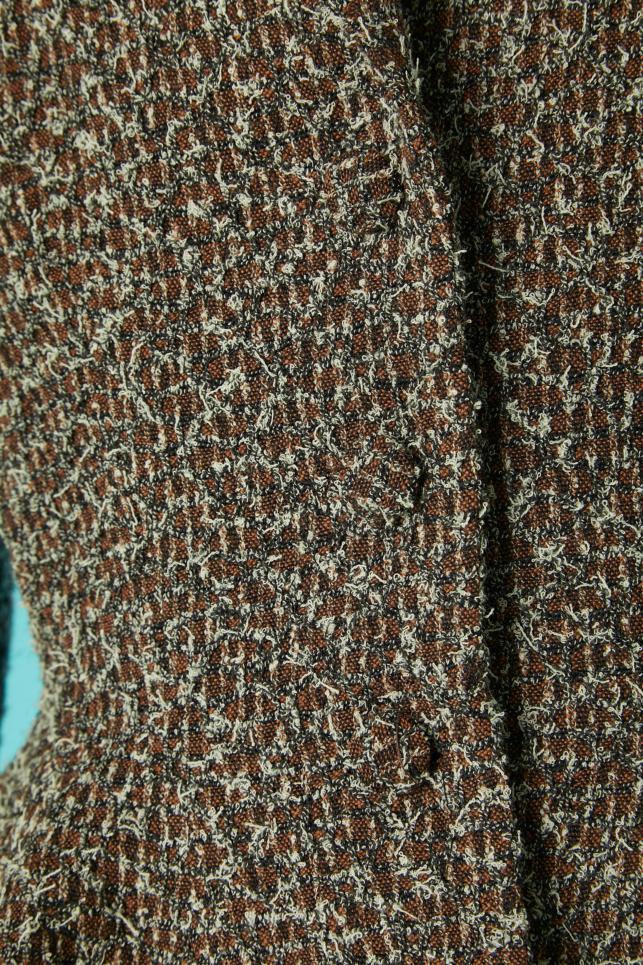 Rock aus Chiné-Tweed mit Details aus schwarzem Samt und Saum Lilli Ann CIRCA 1940er Jahre im Zustand „Hervorragend“ im Angebot in Saint-Ouen-Sur-Seine, FR