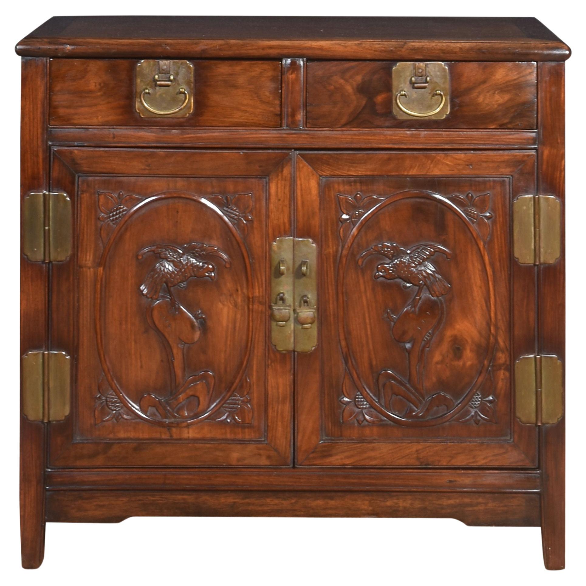 Chinease carved cupboard For Sale