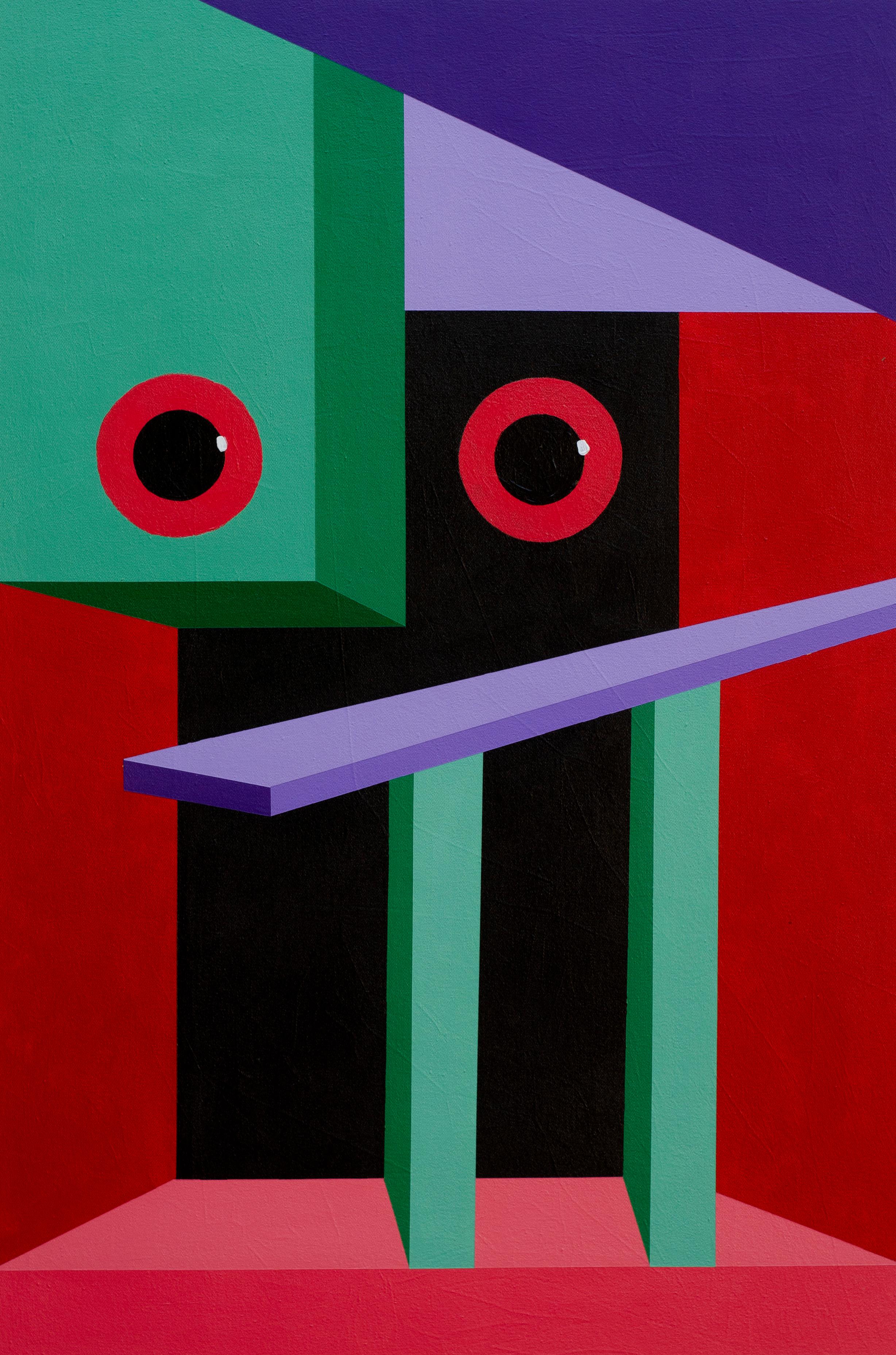 Connecting Door 3 - 21st Century, Contemporary, Geometric Abstract, Colourful