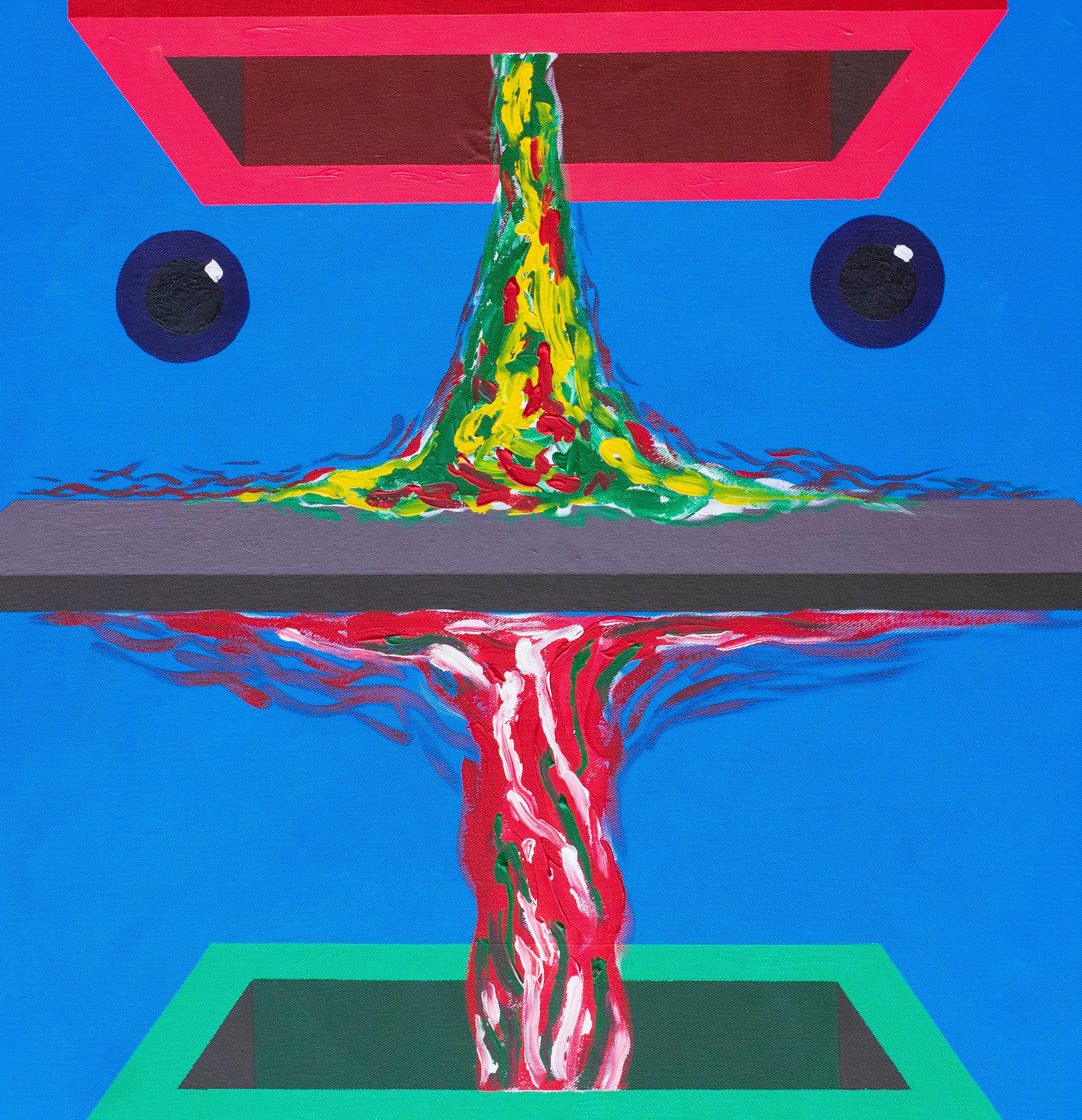 Mediator - 21. Jahrhundert, Contemporary, Geometrisch Abstrakt, Interieur, Acryl Kunst (Blau), Abstract Painting, von Chinedu Chidebe