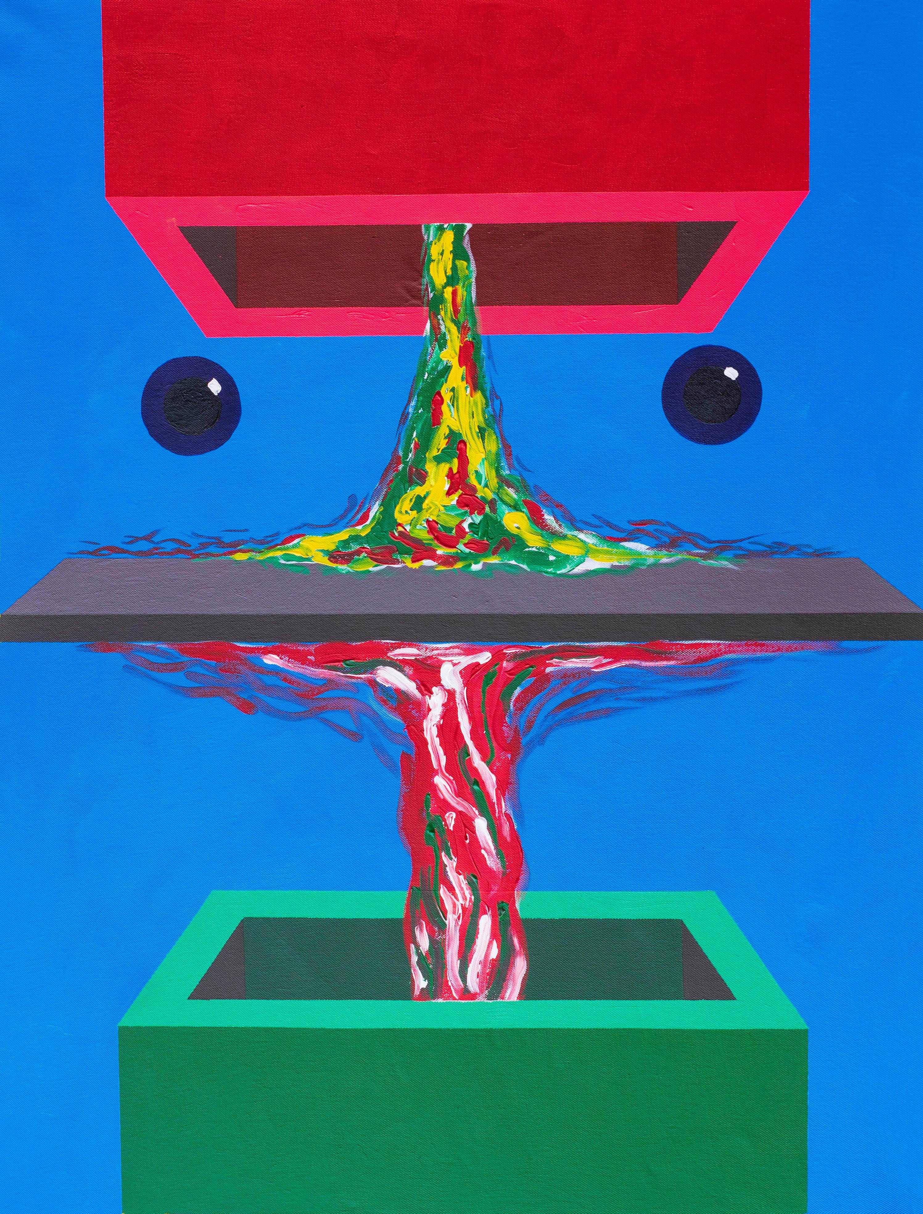 Mediator - 21° secolo, Contemporaneo, Astratto geometrico, Interno, Arte acrilica