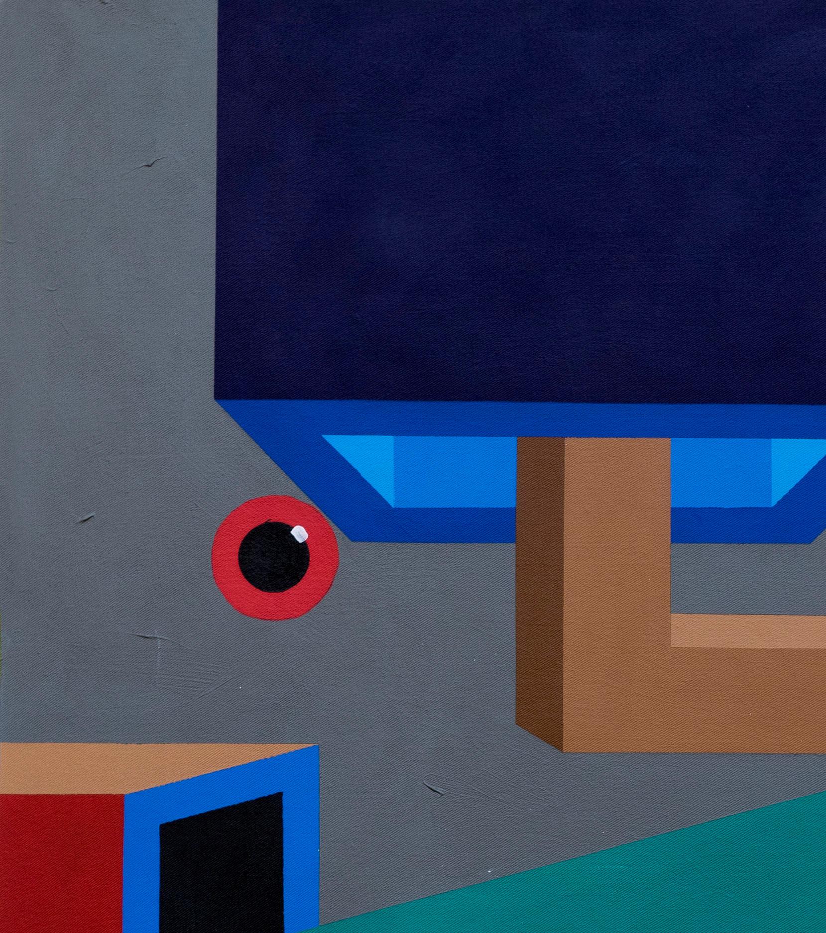 Planes of a Split Atom -21st Century, Contemporary, Geometric Abstract, Interior - Painting by Chinedu Chidebe