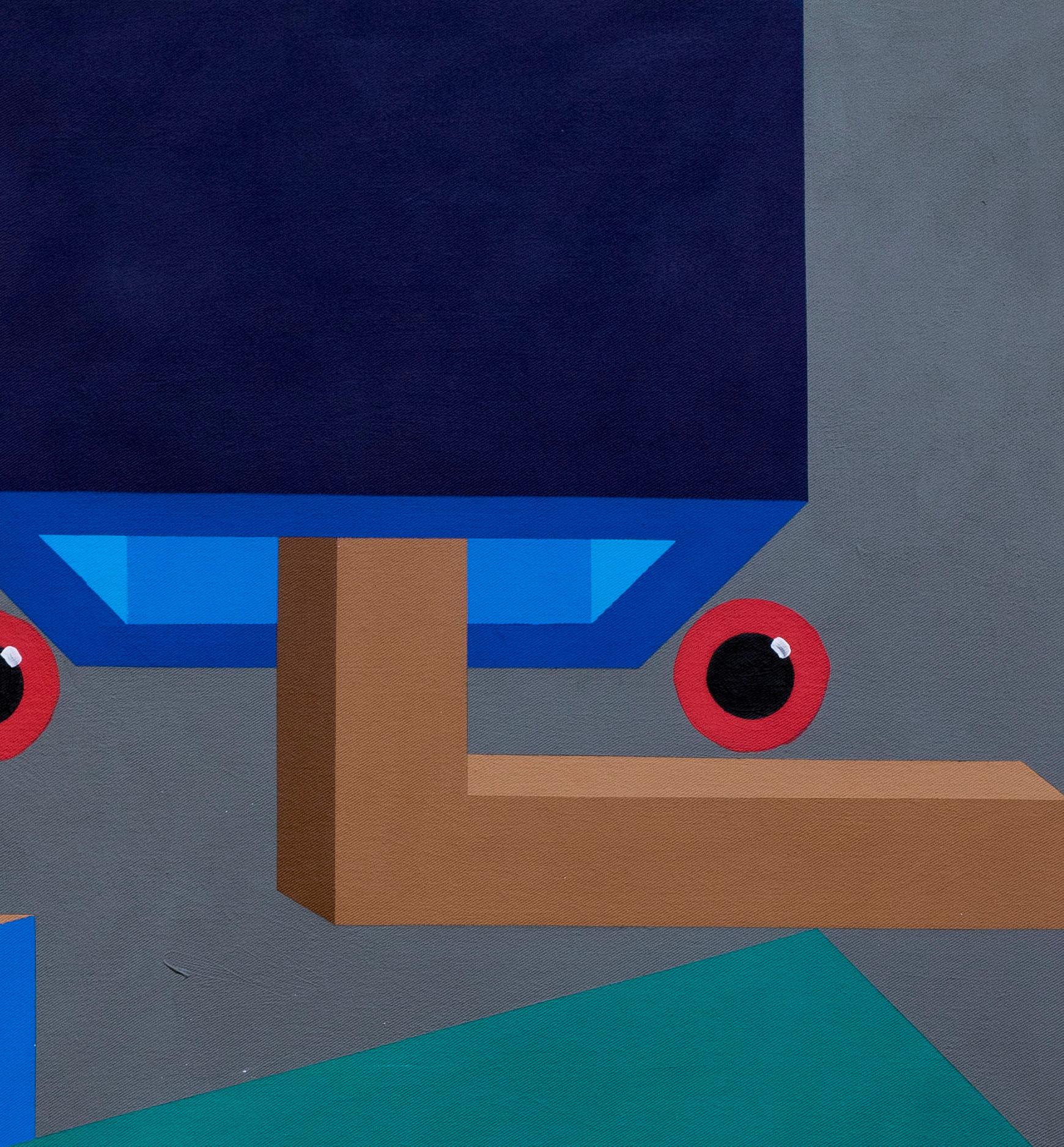 Planes of a Split Atom -21st Century, Contemporary, Geometric Abstract, Interior - Abstract Geometric Painting by Chinedu Chidebe
