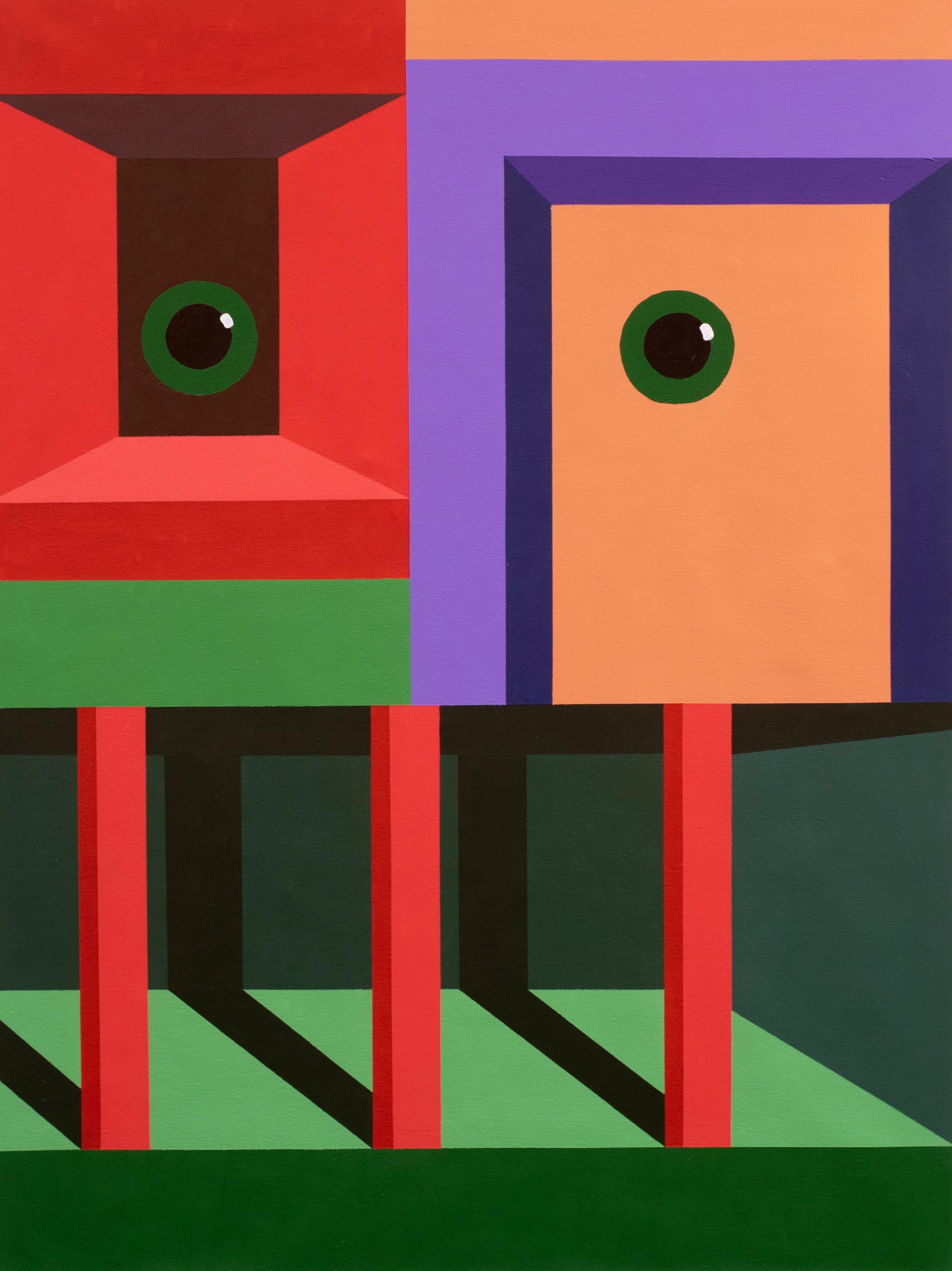 Psychedelic Interior - 21st Century, Contemporary, Geometric Abstract, Colourful