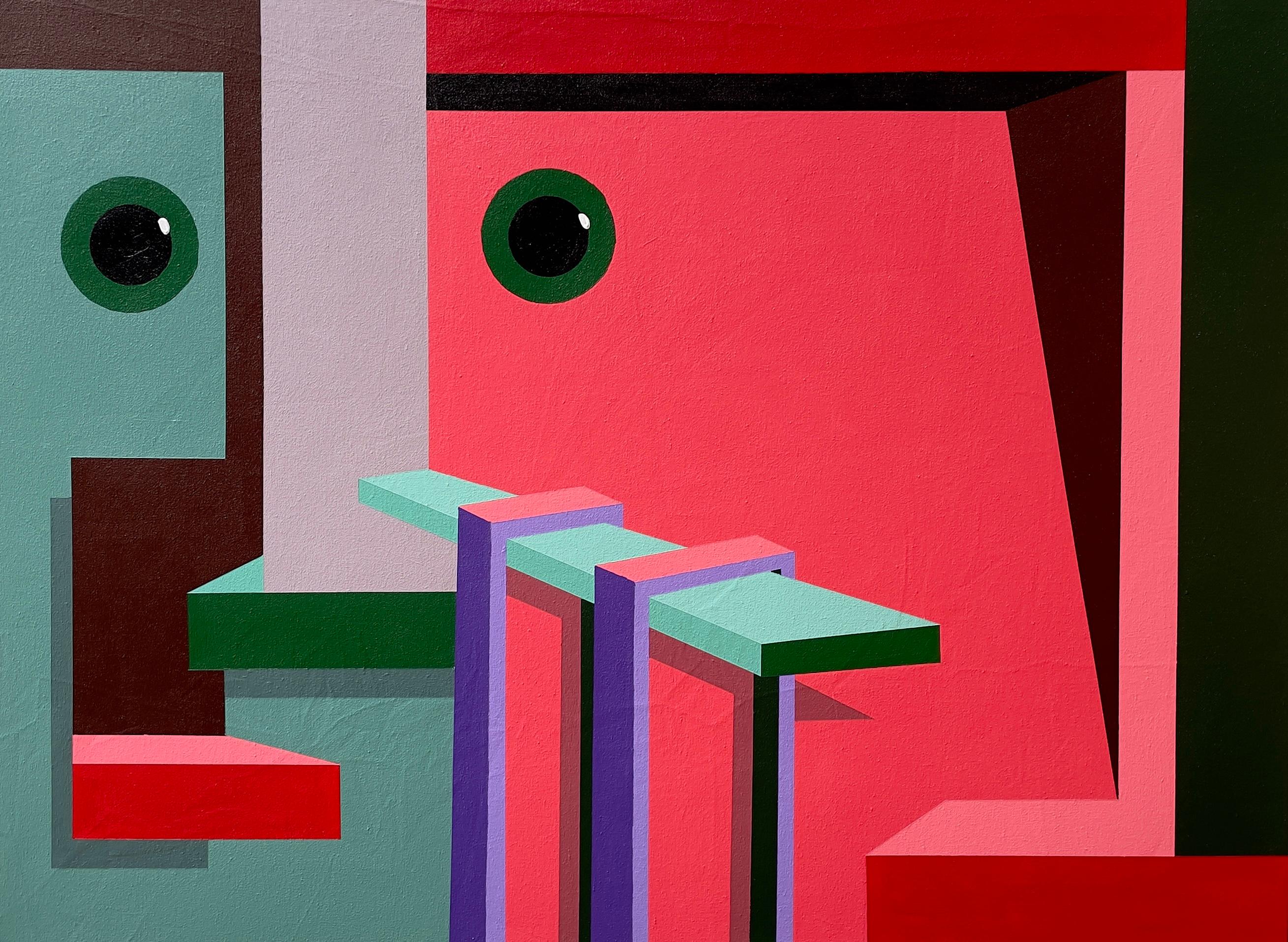 Support System 2 - 21st Century, Contemporary, Geometric Abstract, Colourful