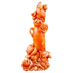 Chines Carved Coral Finely Carved Perfume Bottle