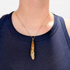 Chinese 14k Gold, Diamond, and Two-Colored Carved Jade Pendant for a Necklace
