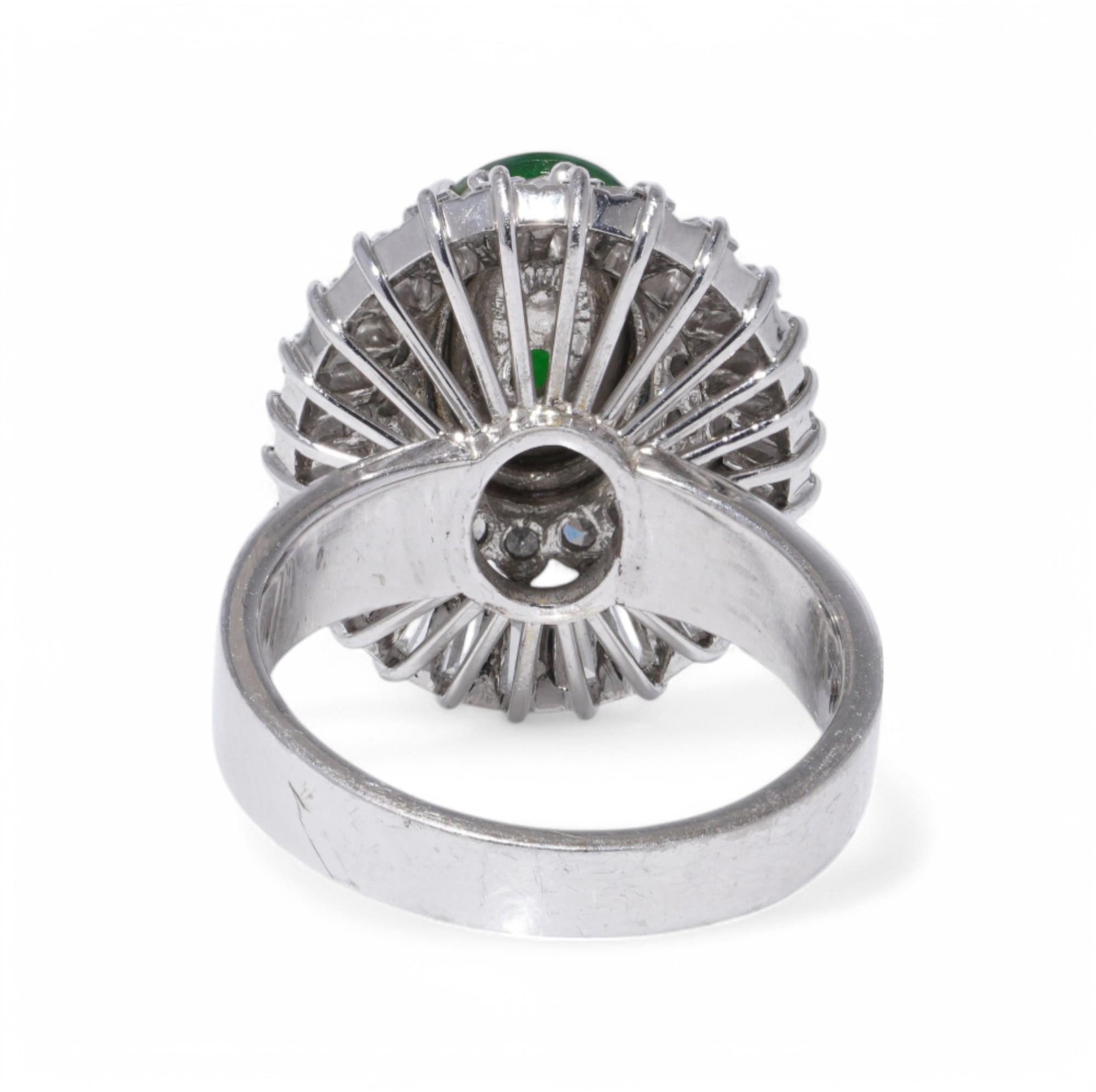 Chinese 18kt Gold Jade and Diamond Ring For Sale 1