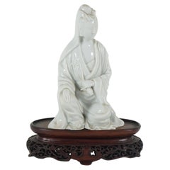 Chinese 18th Century Dauhan Blance de Chine Figure of Quanyin