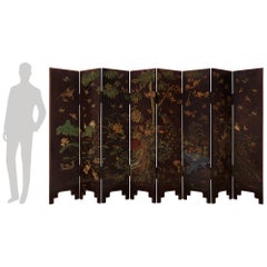 Chinese 18th century Qianlong Period lacquered Coromandel screen