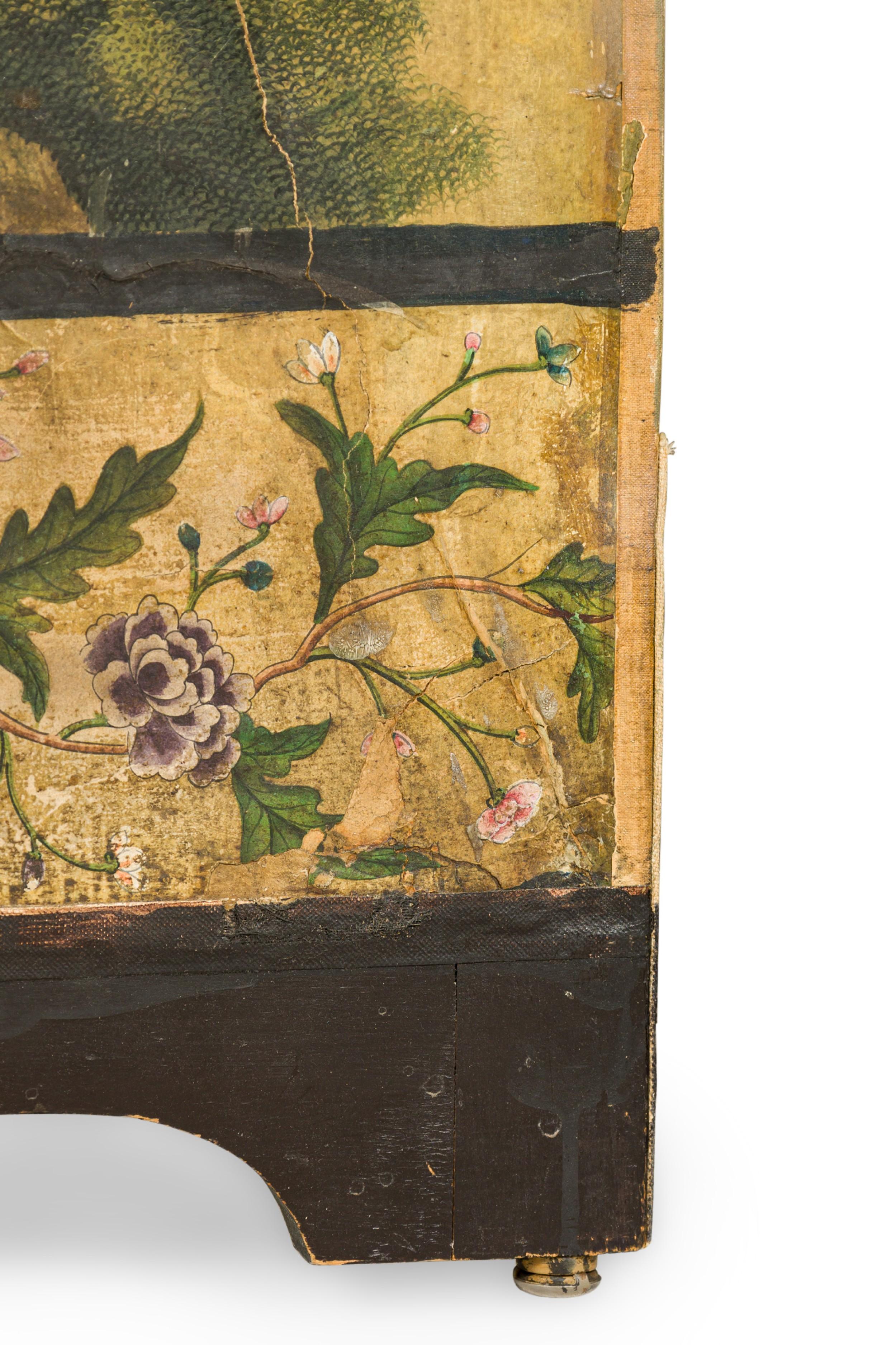 19th Century Chinese 18th Century Style Hand Painted 6-Panel Screen of a Court Genre Scene