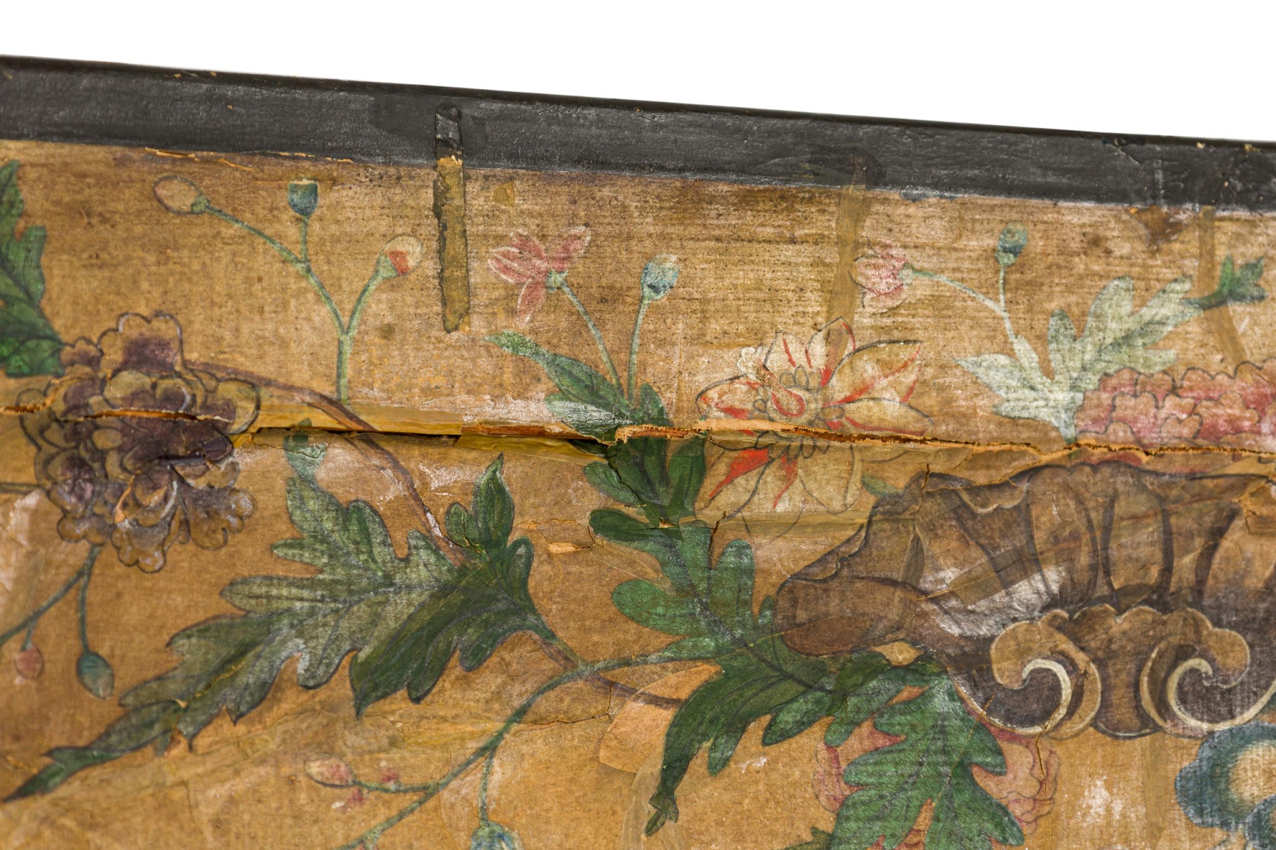 Chinese 18th Century Style Hand Painted 6-Panel Screen of a Court Genre Scene 1