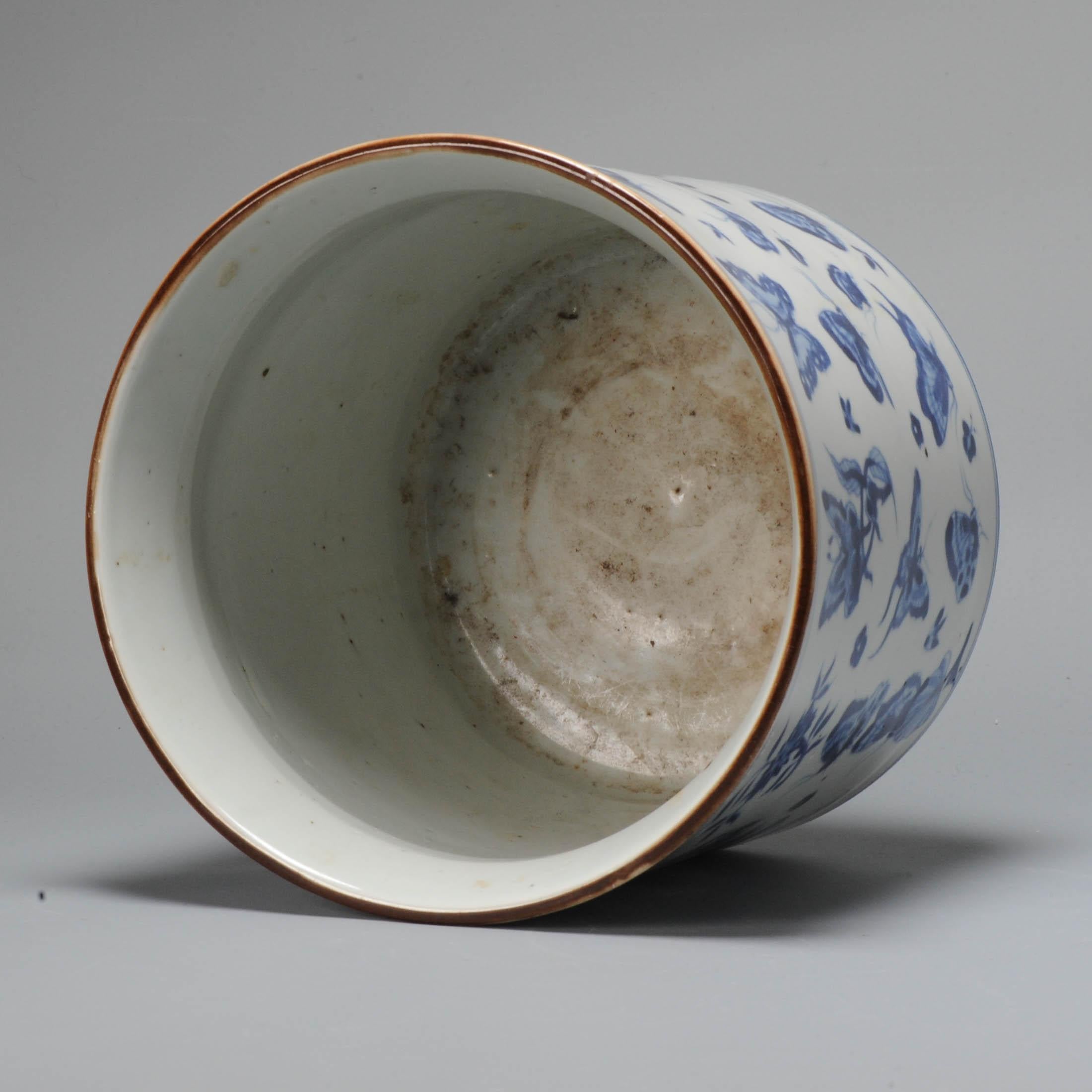 Chinese 19C Bleu de Hue Bitong Butterflies Flowers Cobalt Blue Vietnamese For Sale 4