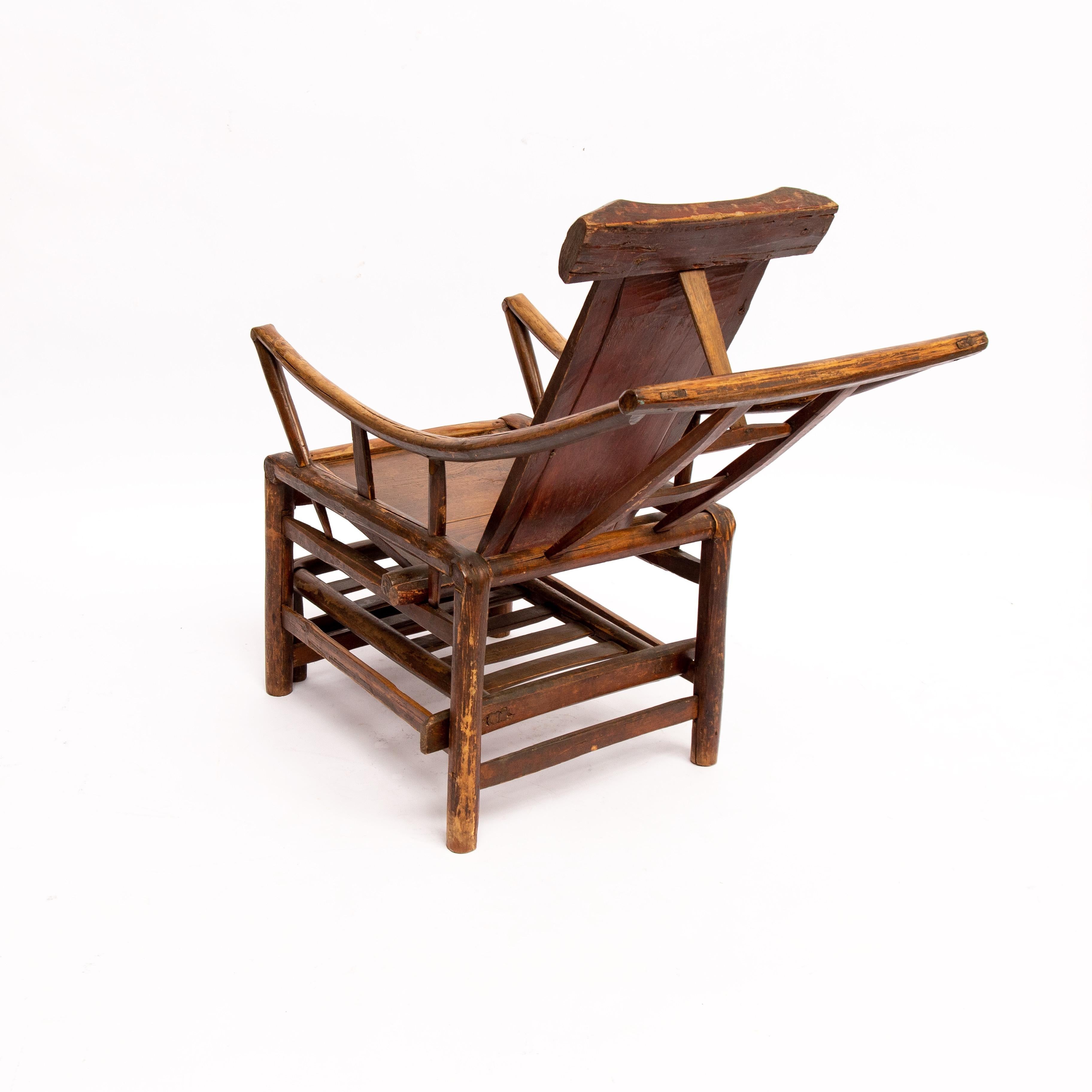 Chinese 19th Century Handcrafted Lounge Chair, 1850s 1