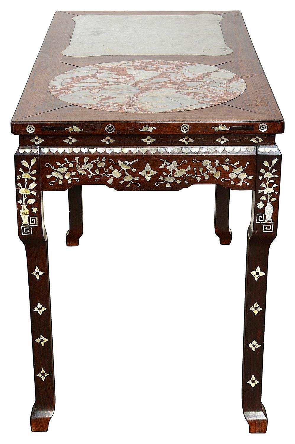 Inlay Chinese 19th Century Inlaid Alter Table For Sale