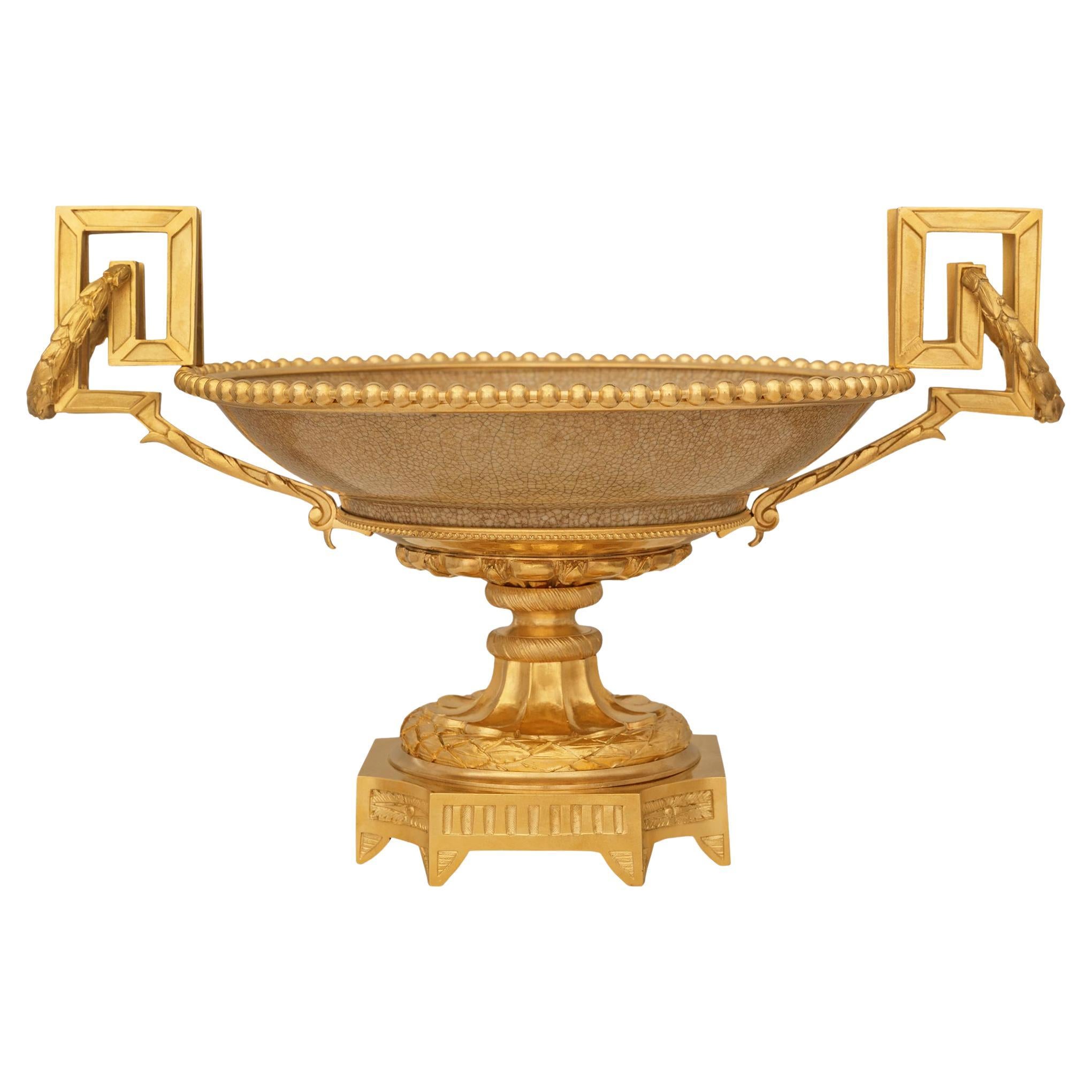 Chinese 19th century Porcelain and French Louis XVI st. Ormolu centerpiece