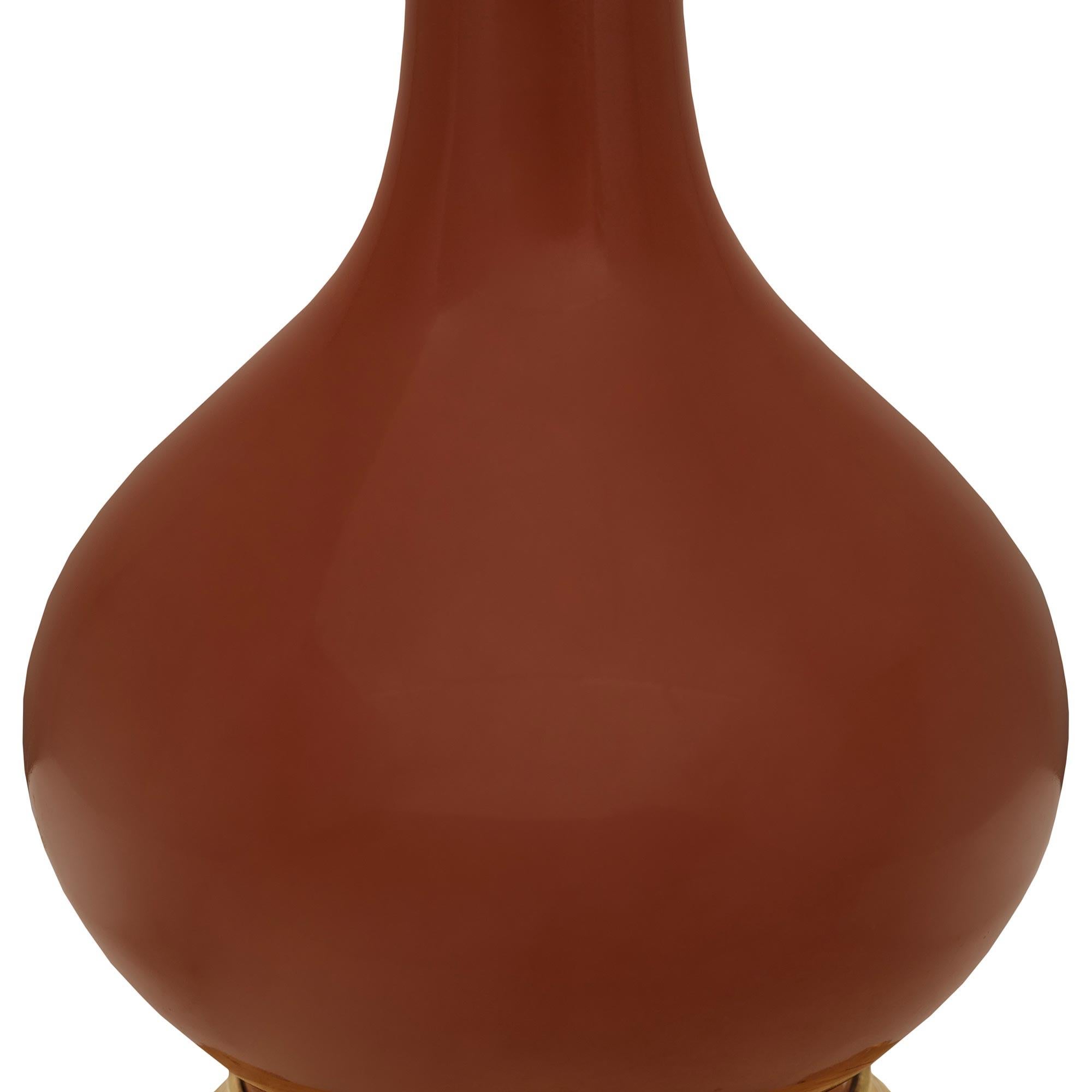 XIXe siècle Lampe chinoise en porcelaine du 19ème siècle et lampe française en bronze doré de style Louis XVI en vente