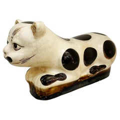 Antique Chinese 19th Century Porcelain Cizhou-Ware Cat "Pillow"