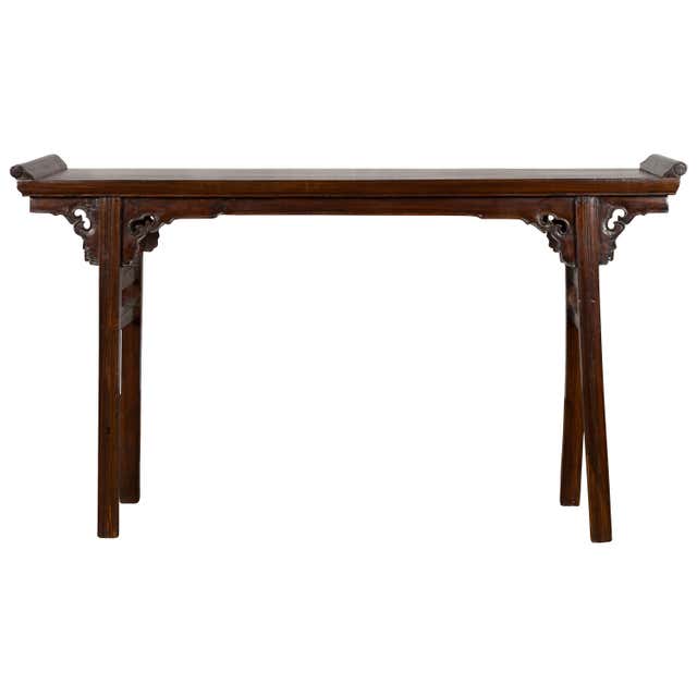 Chinese Offering Table Chinese Offering Table with Ruyi Spandrels, C. 1900 For Sale at 1stDibs