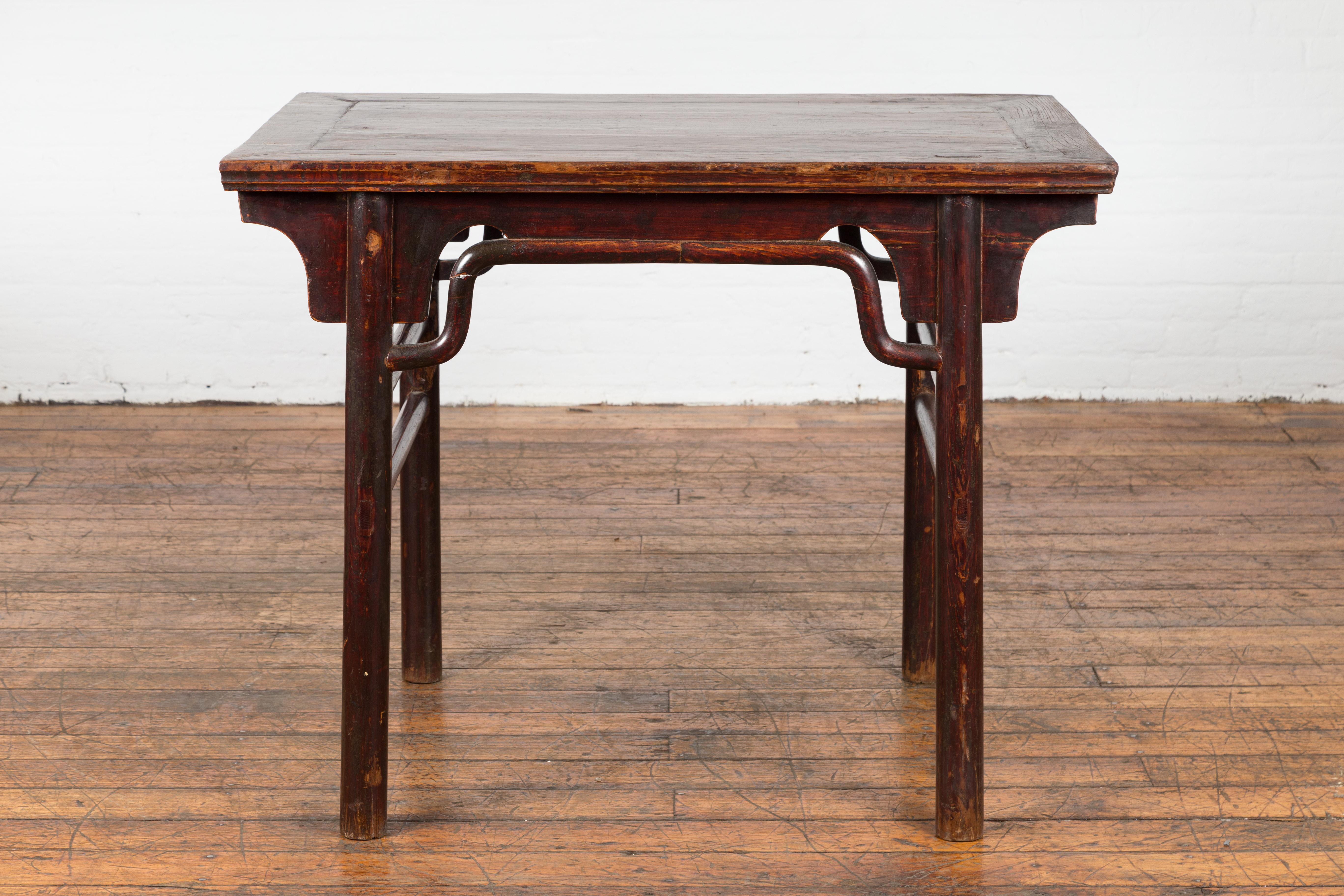 Chinese 19th Century Qing Dynasty Altar Console Table with Distressed Lacquer For Sale 14