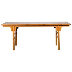 Chinese 19th Century Qing Dynasty Altar Console Table with Simply Carved Apron Chinese 19th Century Qing Dynasty Altar Console Table with Simply Carved Apron