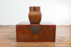 Chinese 19th Century Qing Dynasty Blanket Chest with Cinnabar Patina