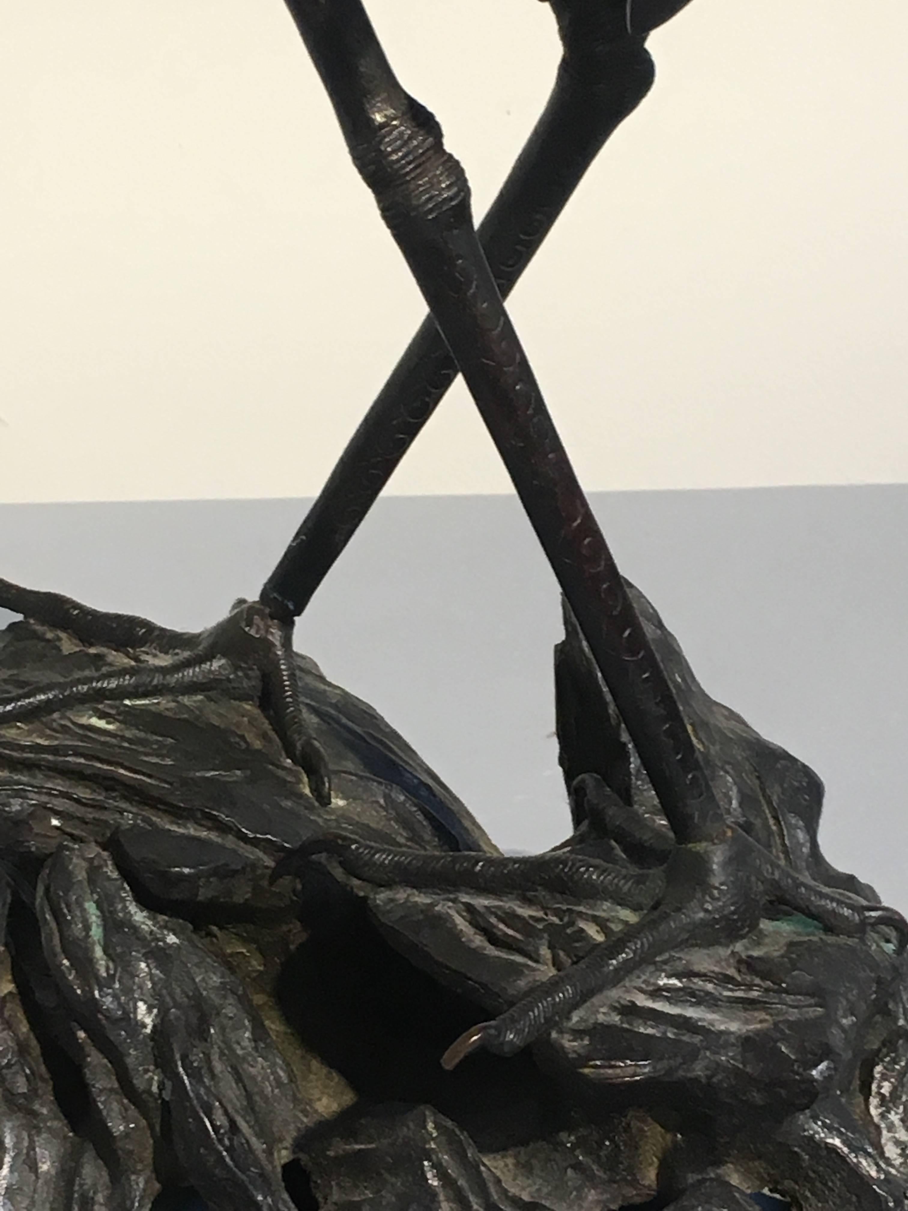 Encensoir chinois en bronze en forme de grue:: dynastie Qing:: XIXe siècle 6