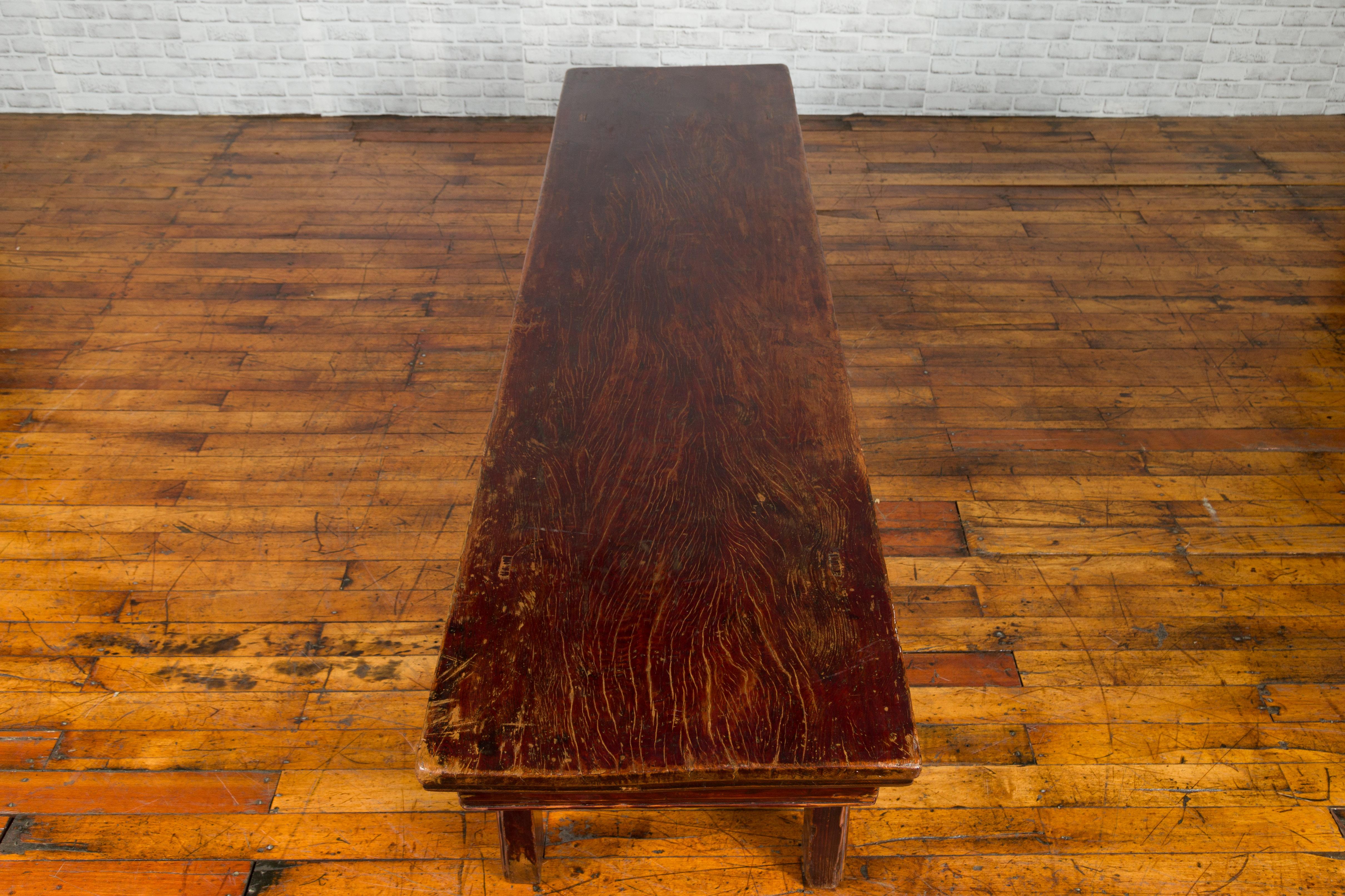 Chinese 19th Century Qing Dynasty Coffee Table with Distressed Patina For Sale 6