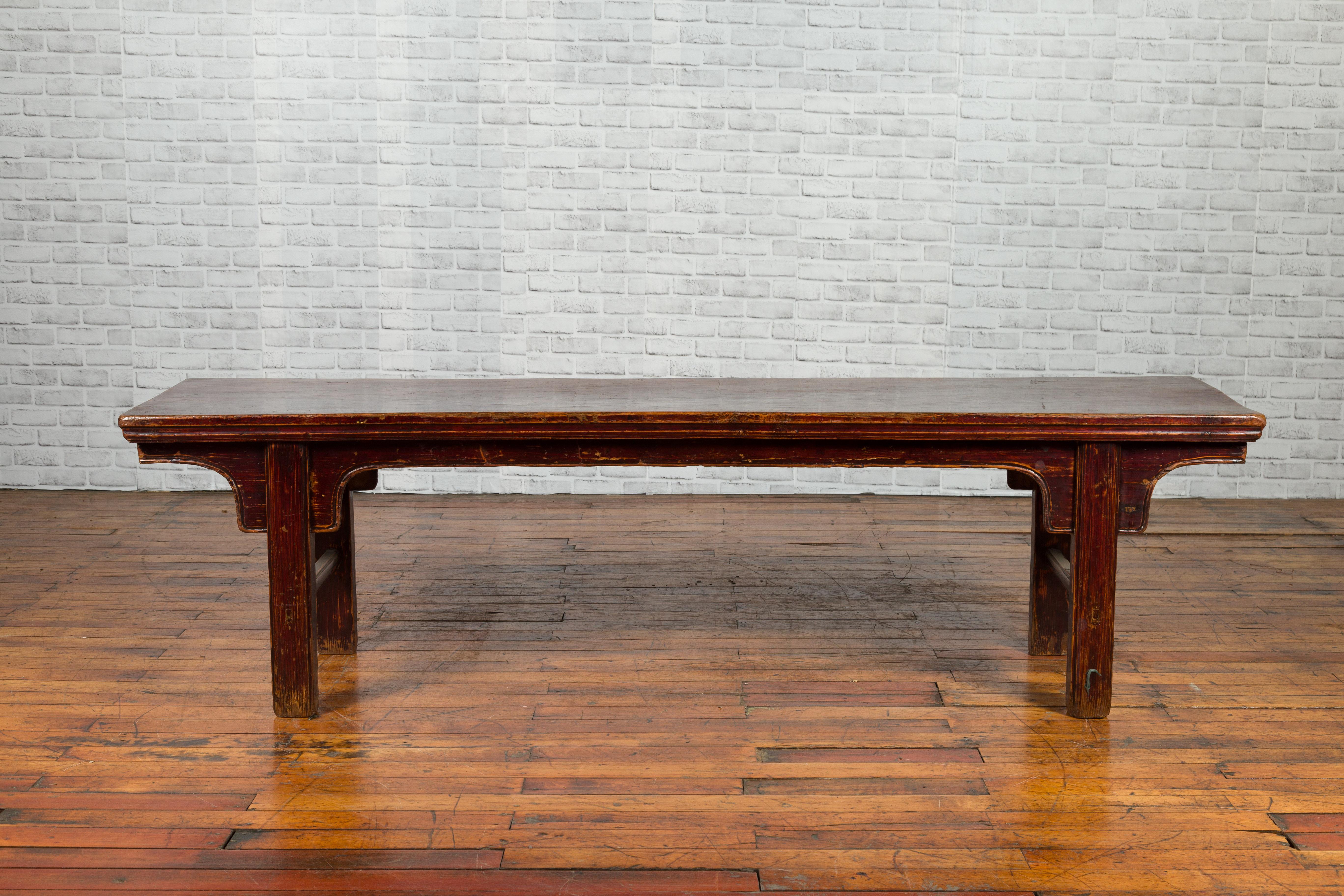 Chinese 19th Century Qing Dynasty Coffee Table with Distressed Patina For Sale 7