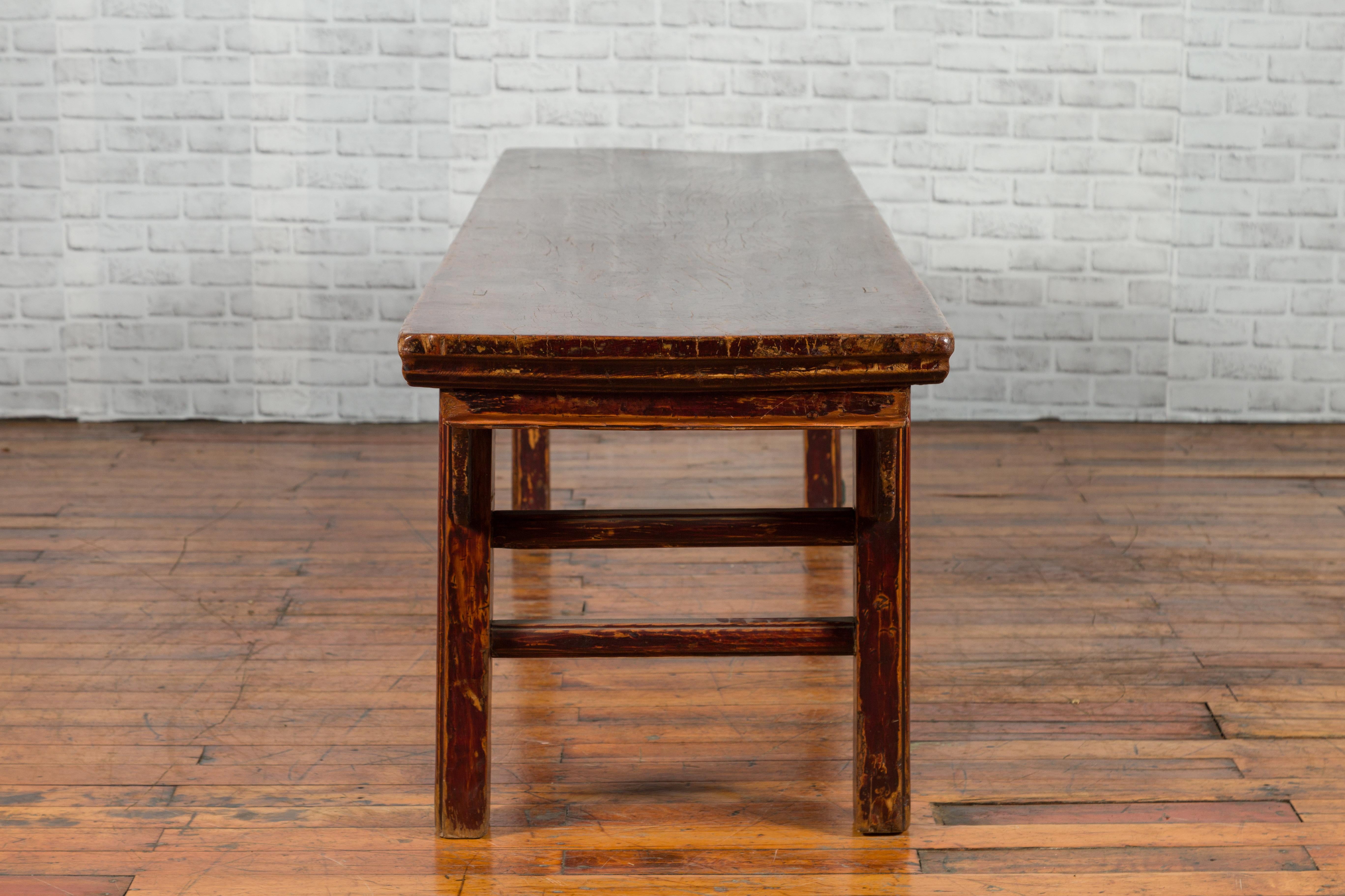 Chinese 19th Century Qing Dynasty Coffee Table with Distressed Patina For Sale 8