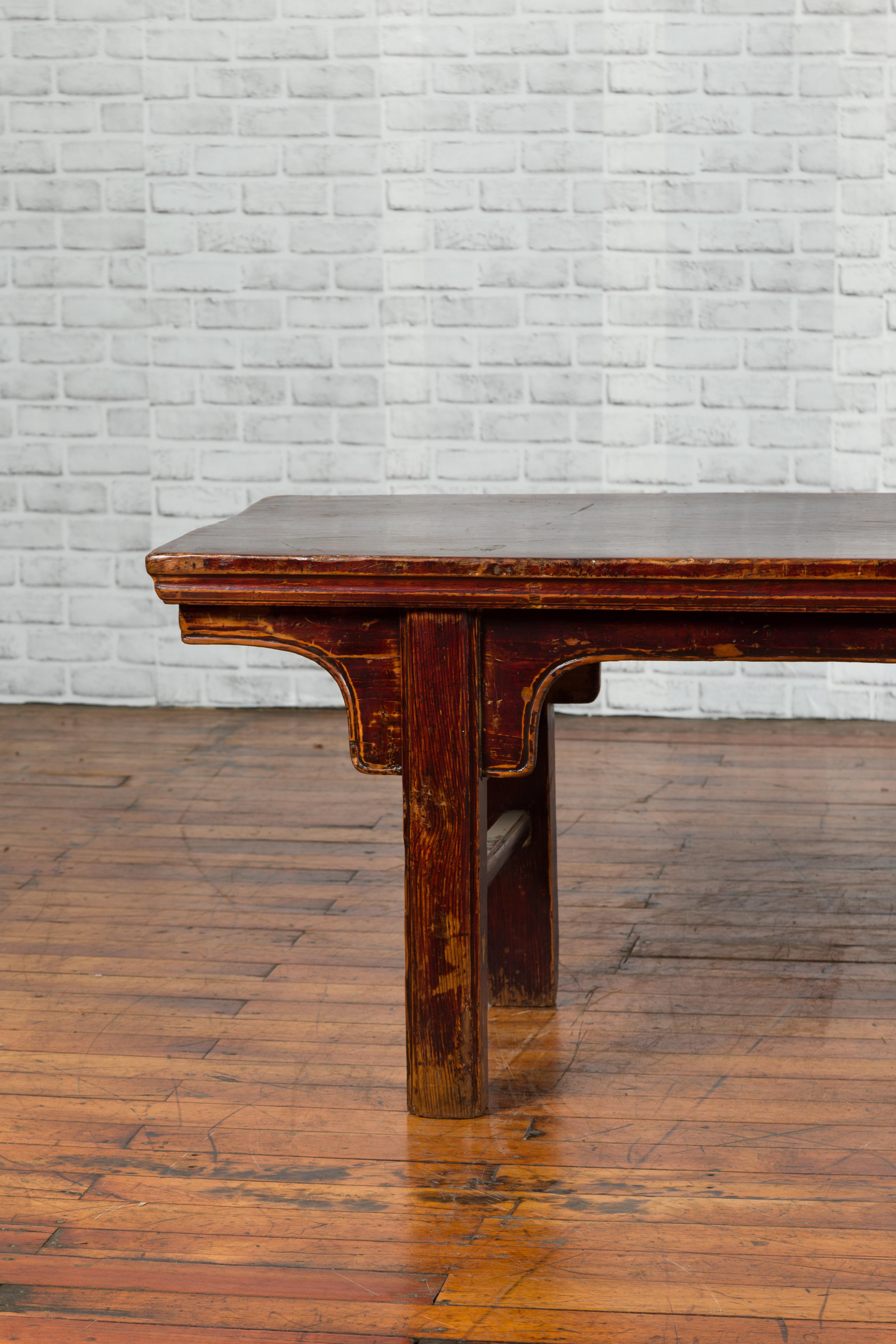 Chinese 19th Century Qing Dynasty Coffee Table with Distressed Patina For Sale 1