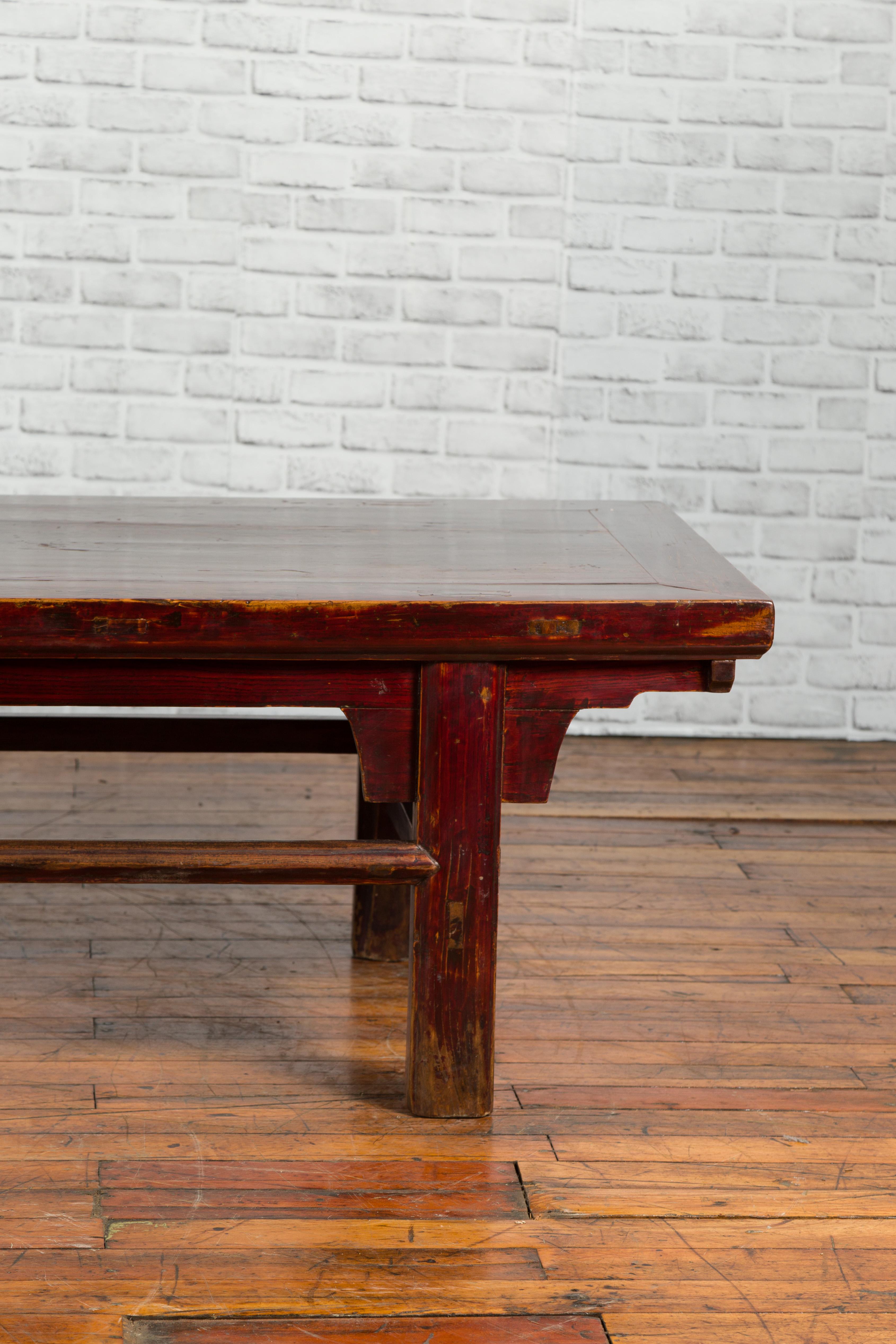 Chinese 19th Century Qing Dynasty Period Coffee Table with Distressed Patina For Sale 1