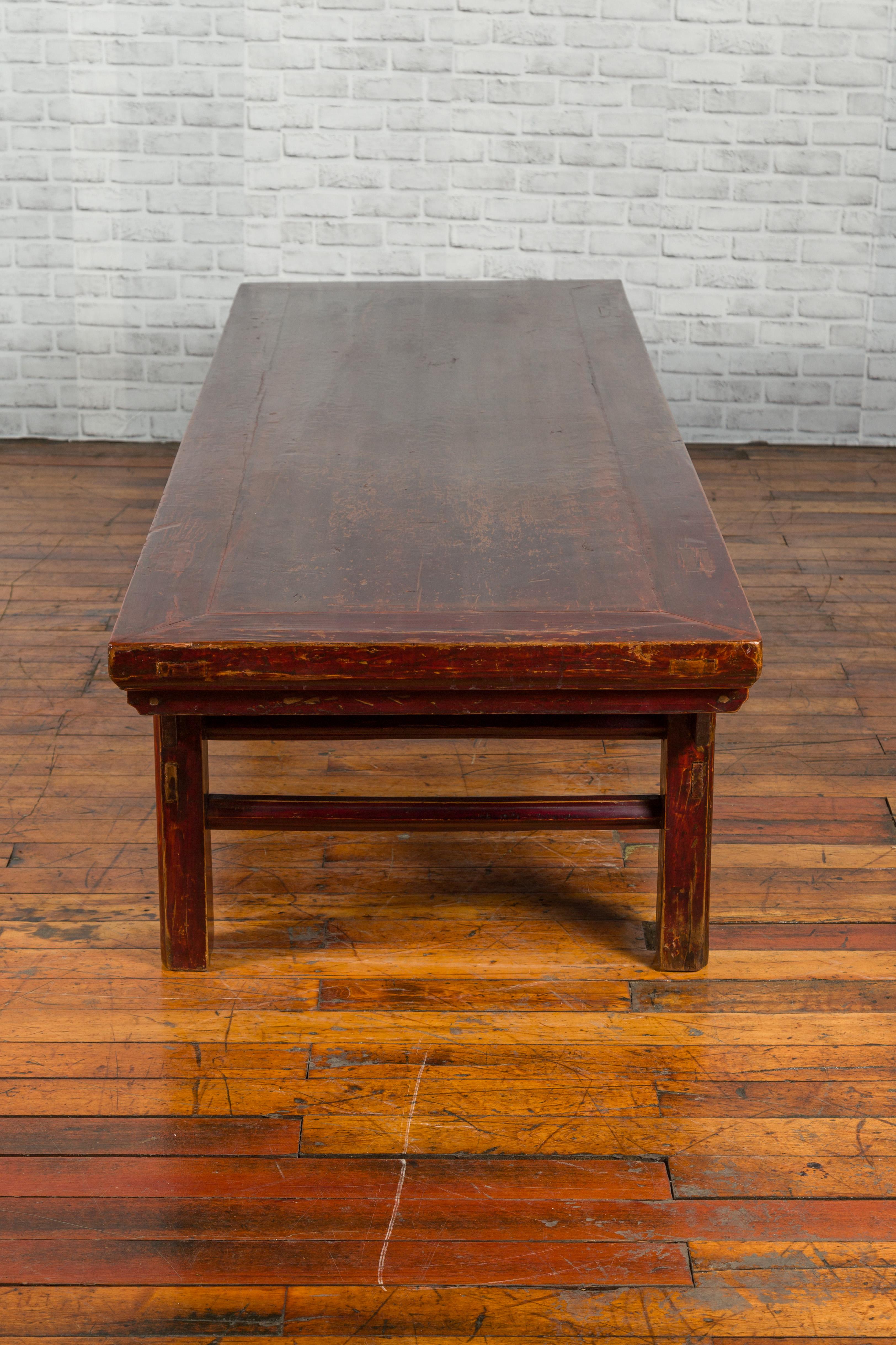 Chinese 19th Century Qing Dynasty Period Coffee Table with Distressed Patina For Sale 3