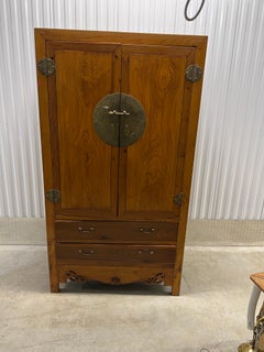 Chinese 19th century Qing dynasty Period Elmwood with bronze hardware