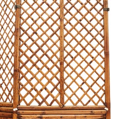 Chinese 19th Century Three-Panel Lettice Bamboo Screen