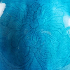 Chinese 19th Century Turquoise Glaze Vase as a Table Lamp, with Inlay Decoration