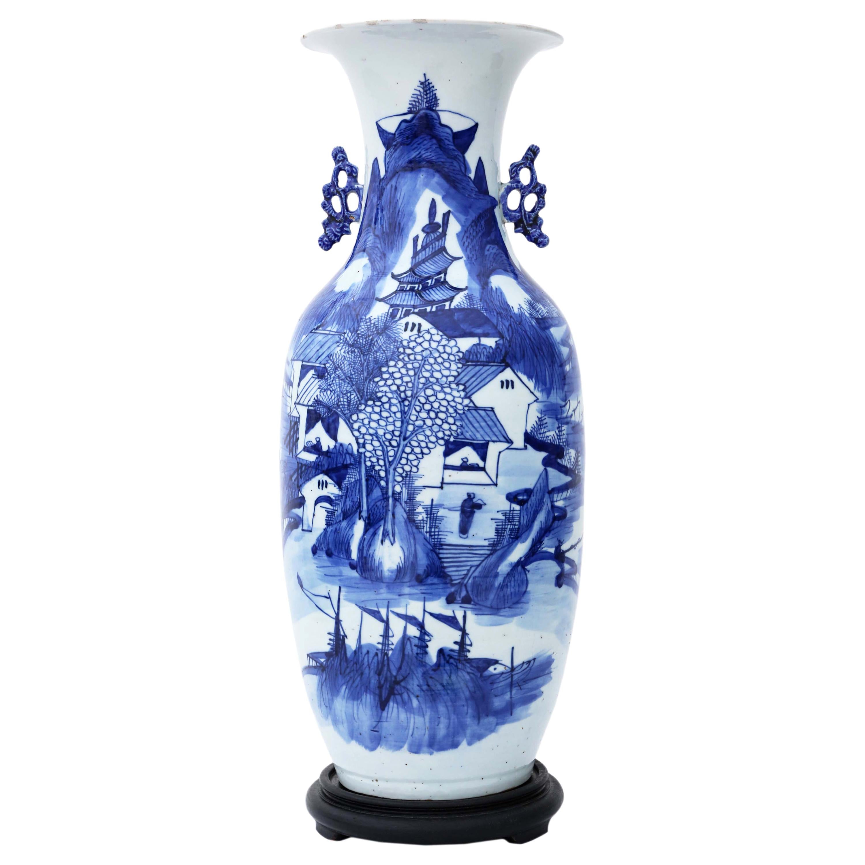 Chinese 19th Century Vase Blue and White