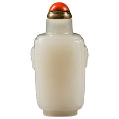 Chinese 19th Century White Jade Snuff-Bottle
