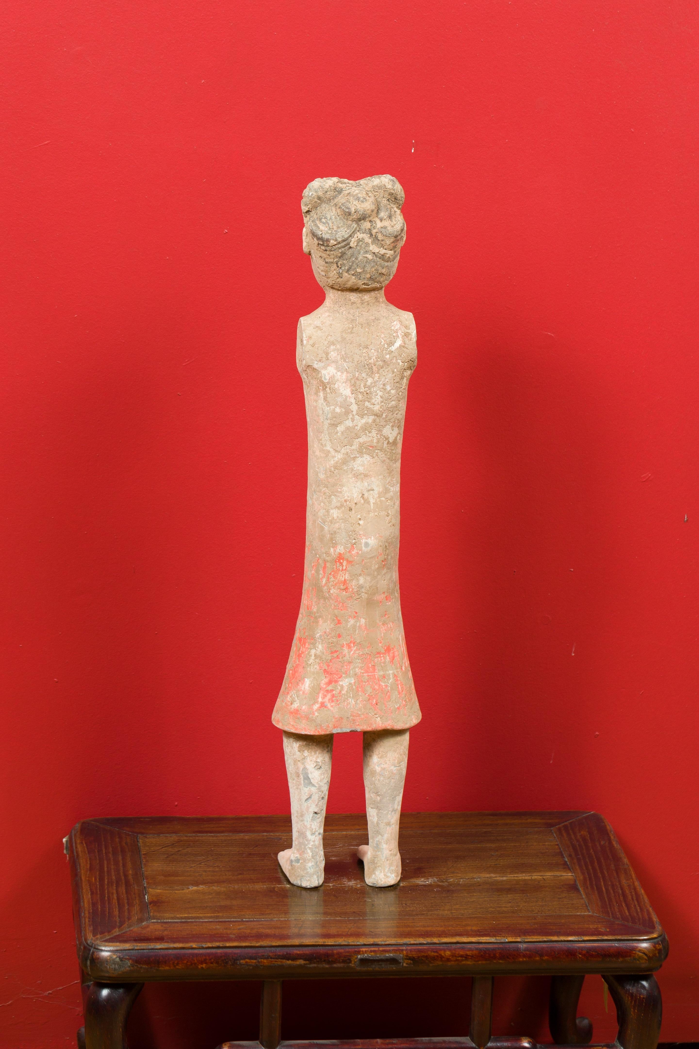 Chinese 206 BC-24 AD Western Han Dynasty Figurine with Original Polychromy 7