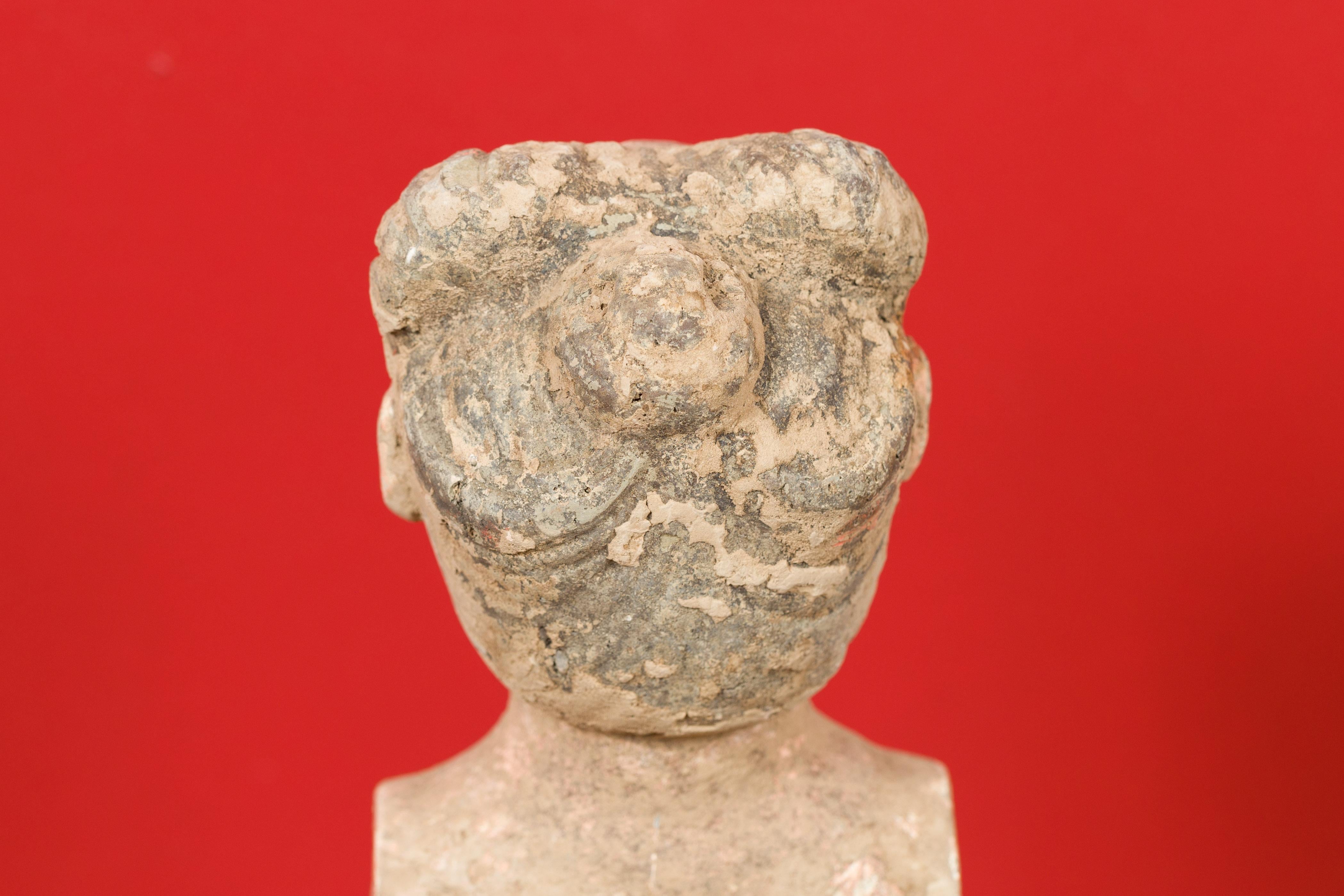Chinese 206 BC-24 AD Western Han Dynasty Figurine with Original Polychromy 8