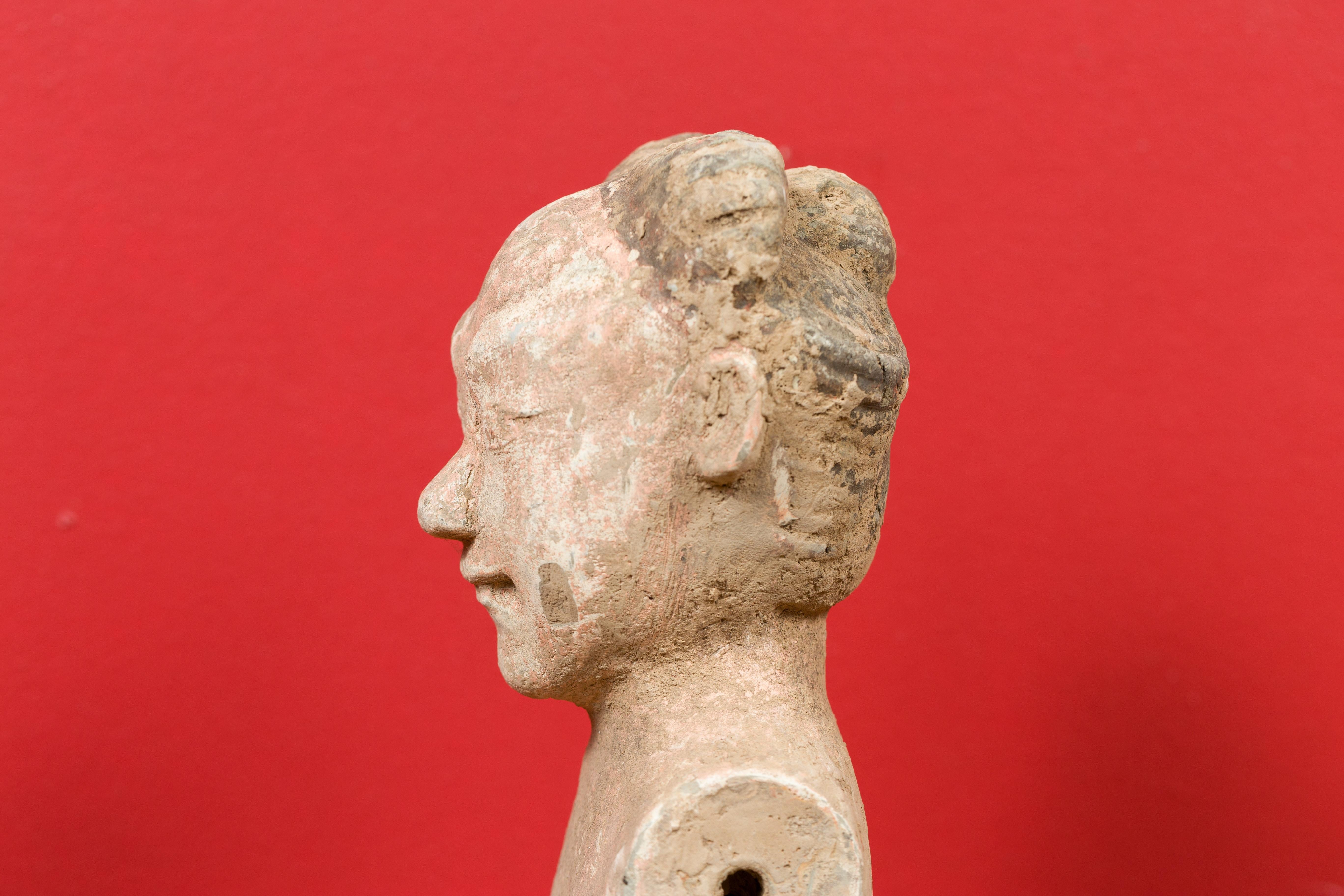 Chinese 206 BC-24 AD Western Han Dynasty Figurine with Original Polychromy 10