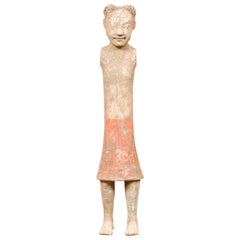 Chinese 206 BC-24 AD Western Han Dynasty Figurine with Original Polychromy