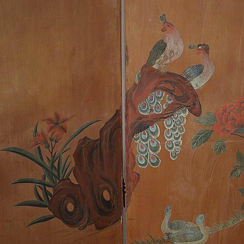 20th Century  Chinese 6 Panel Screen, Fine Antique Hand Painted 