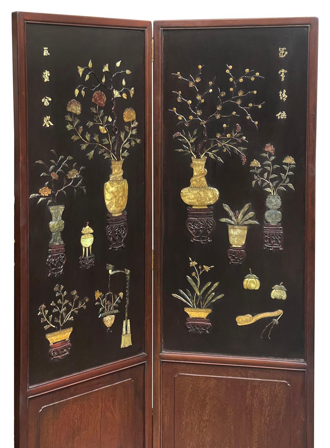 Chinese 8 fold 19th Century screen In Good Condition For Sale In Brighton, Sussex