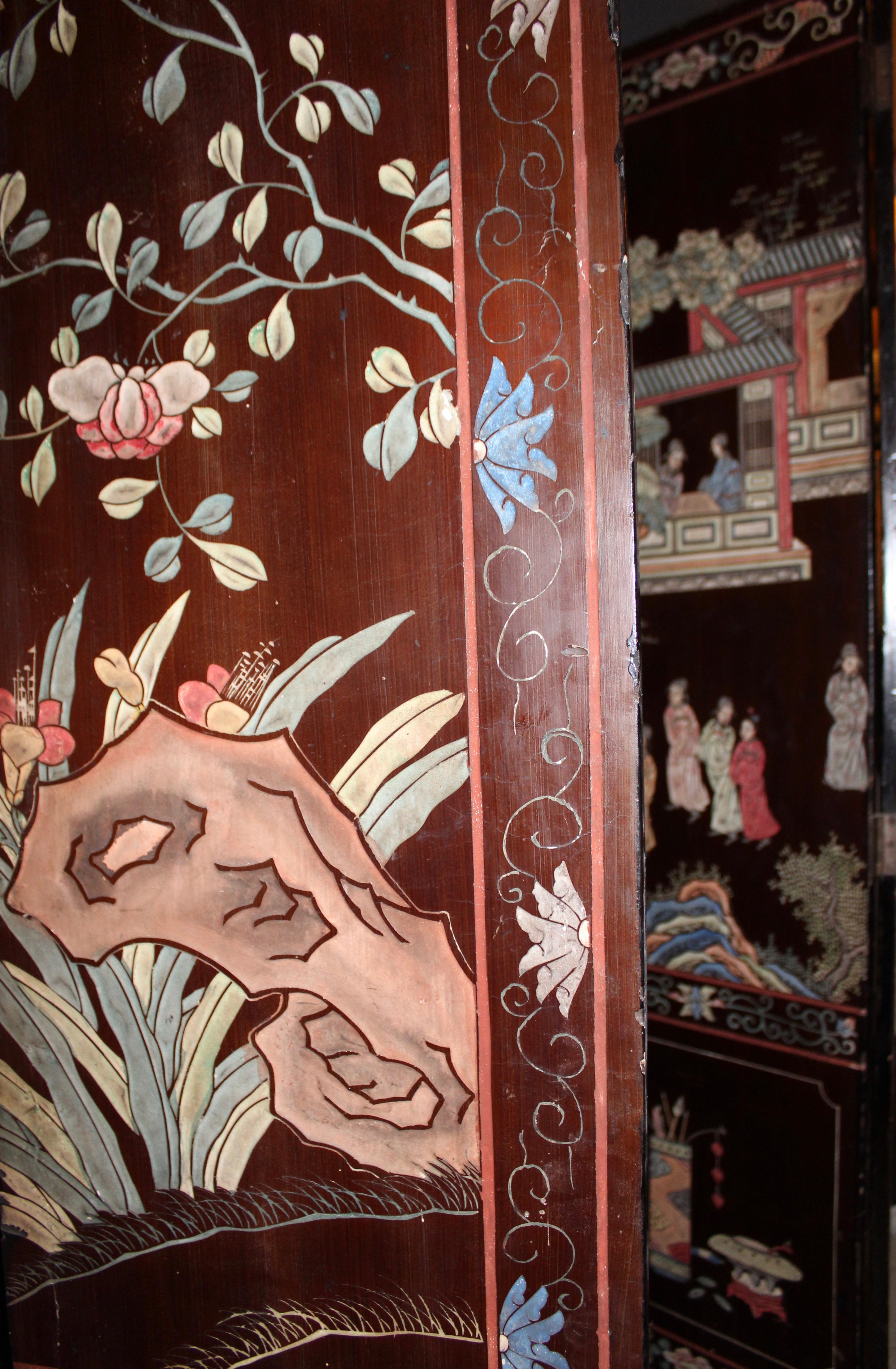 Chinese 8 Fold Coromandel Screen, circa 1900 For Sale 5