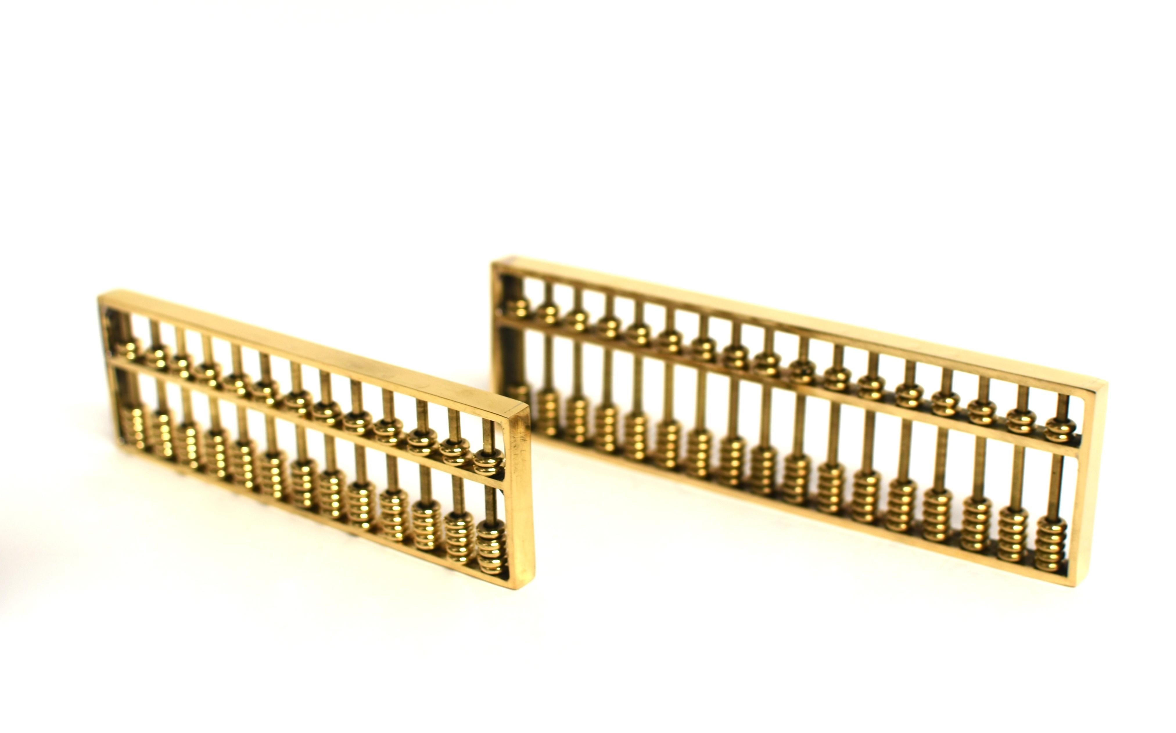 Chinese Abacus Solid Brass Set of Two For Sale 6
