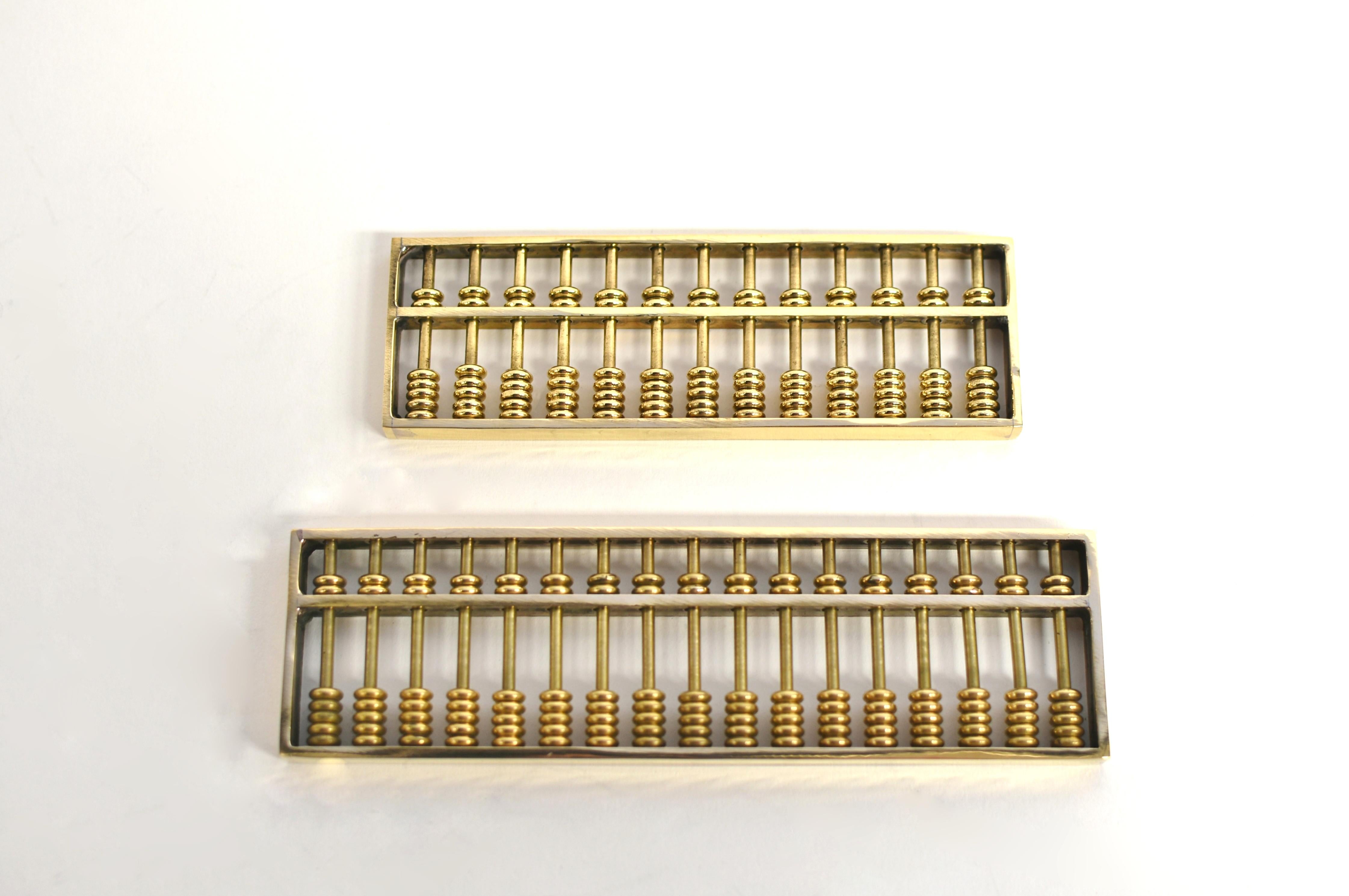 Chinese Abacus Solid Brass Set of Two For Sale 7