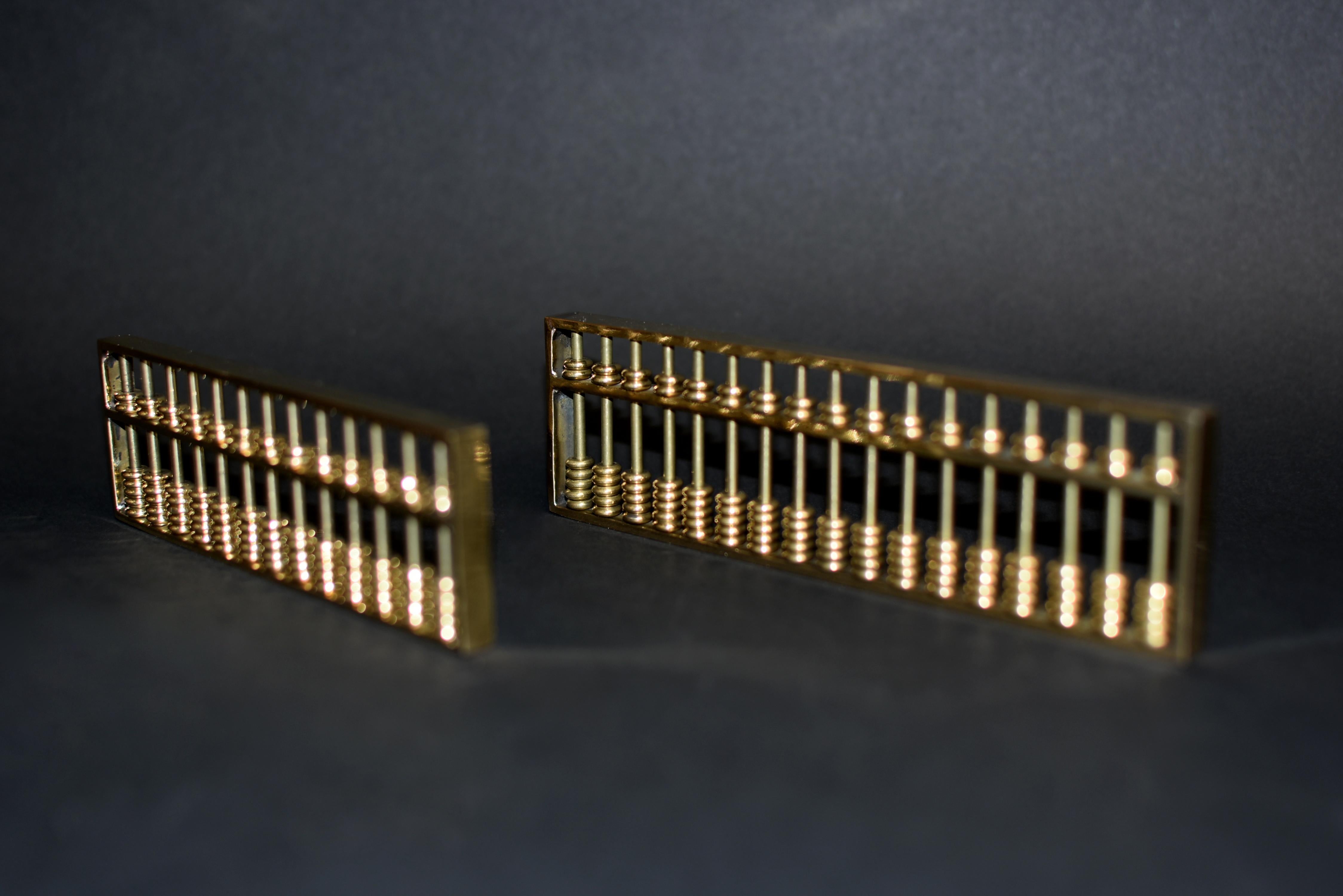 20th Century Chinese Abacus Solid Brass Set of Two For Sale